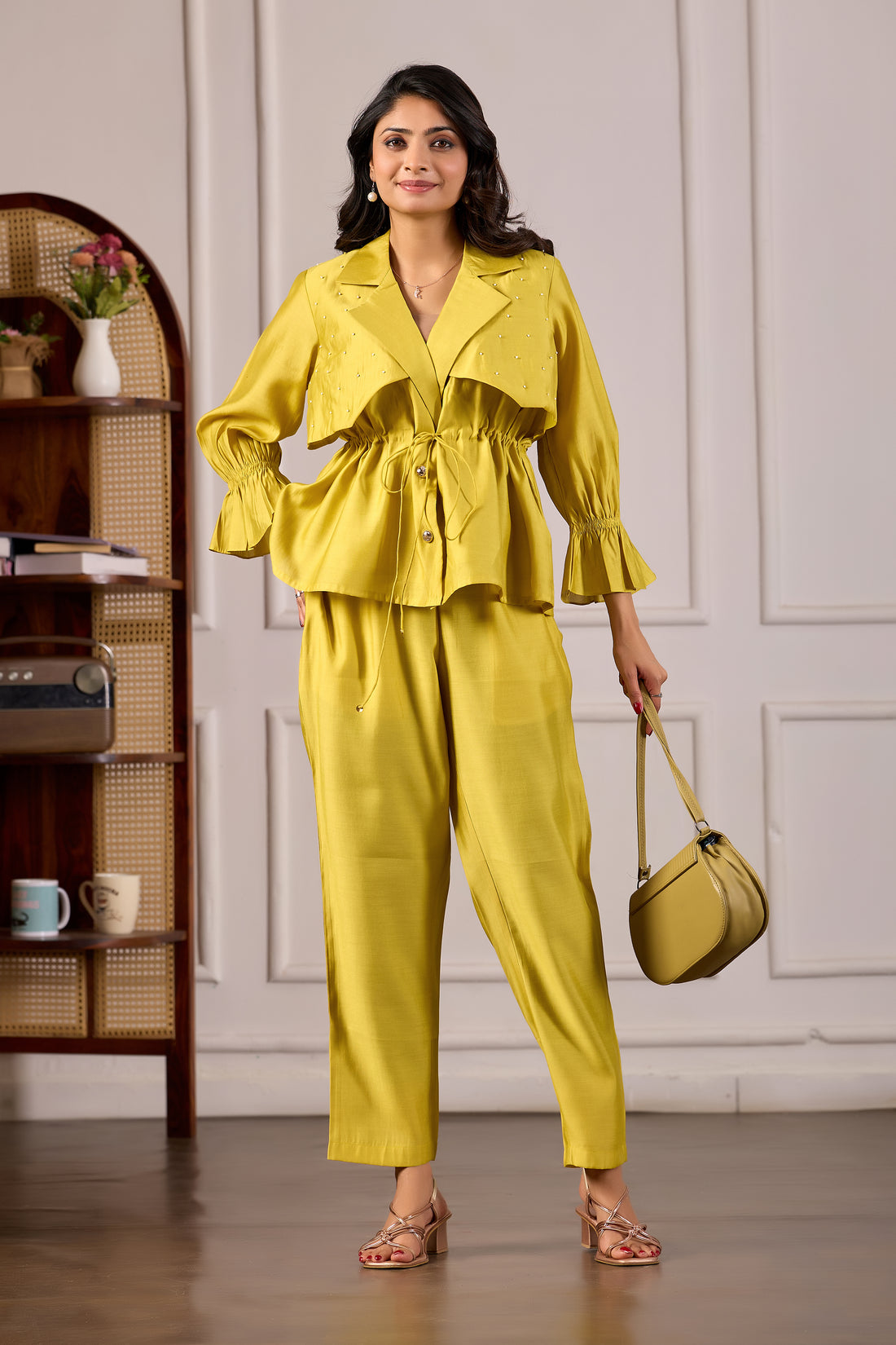 Yellow Trench Jacket Luxe Co-ord Set