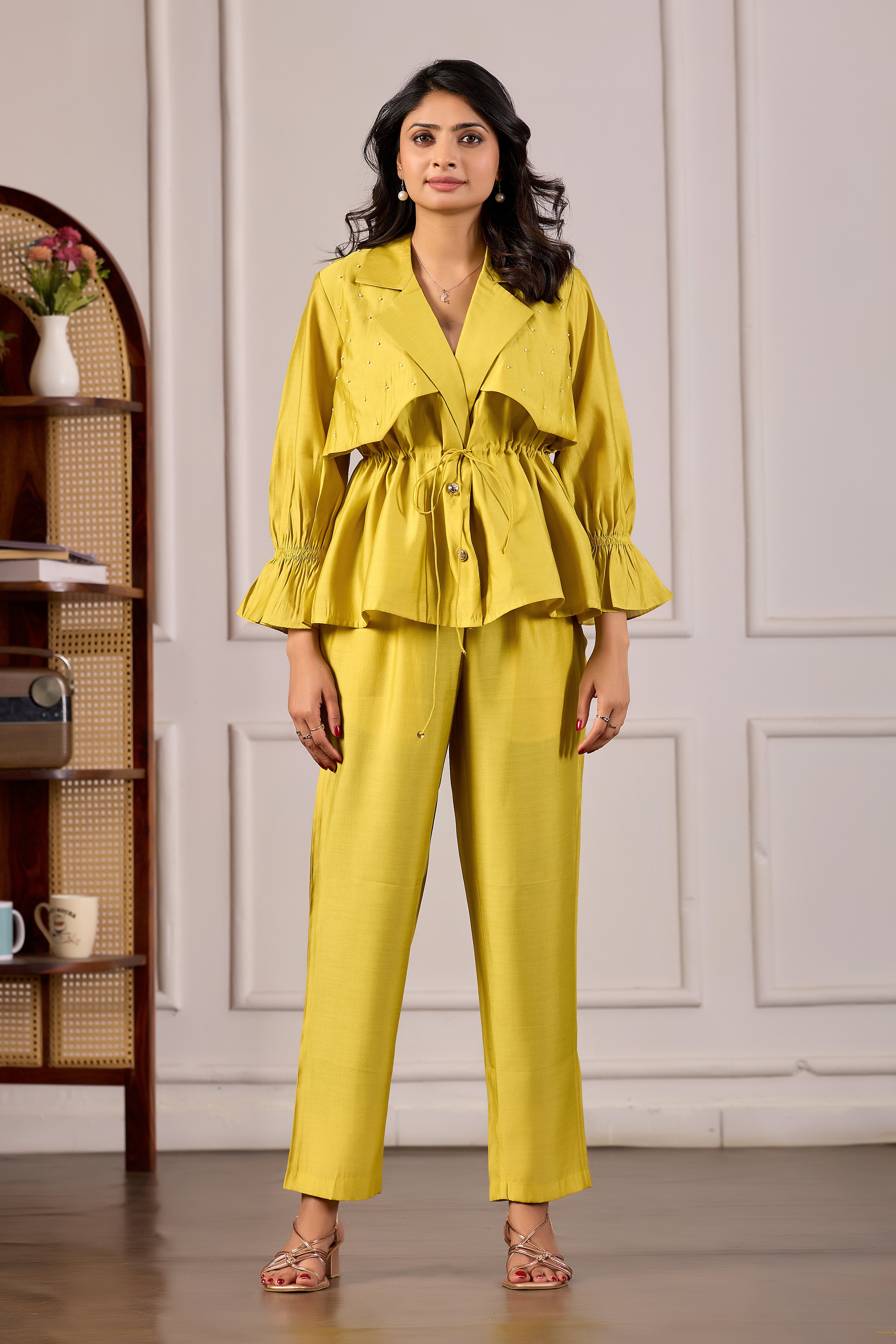Yellow Trench Jacket Luxe Co-ord Set