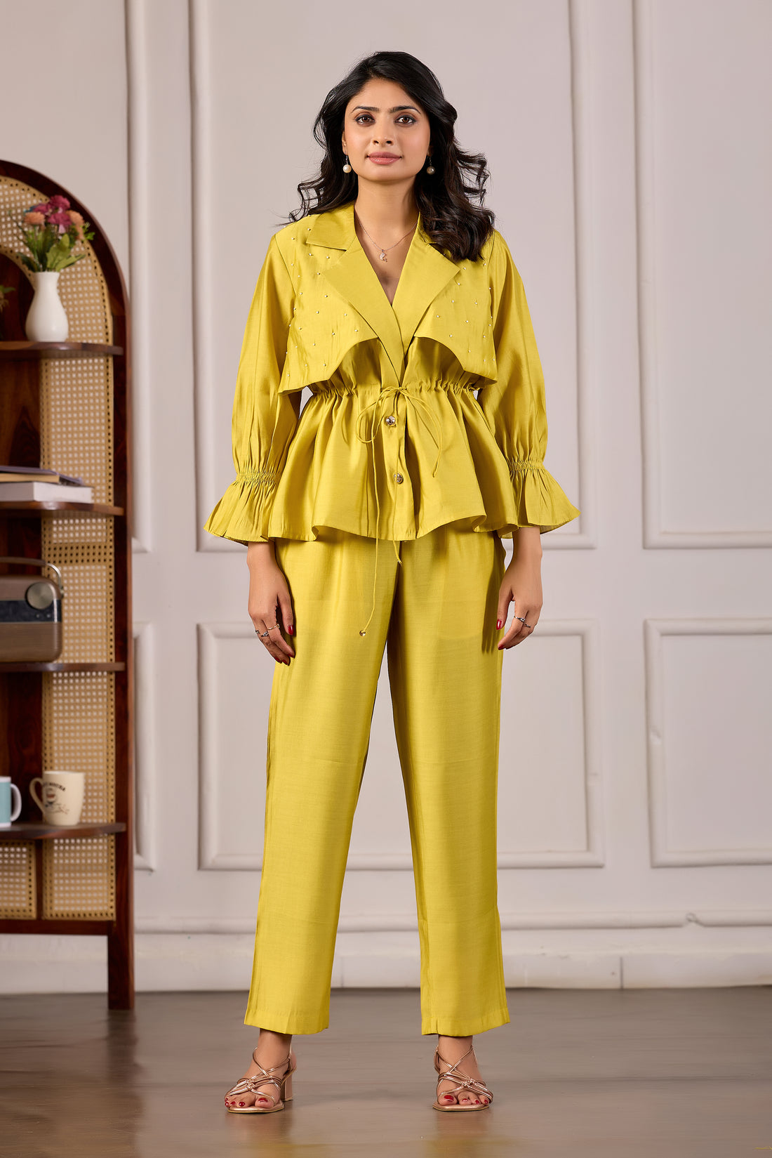 Yellow Trench Jacket Luxe Co-ord Set