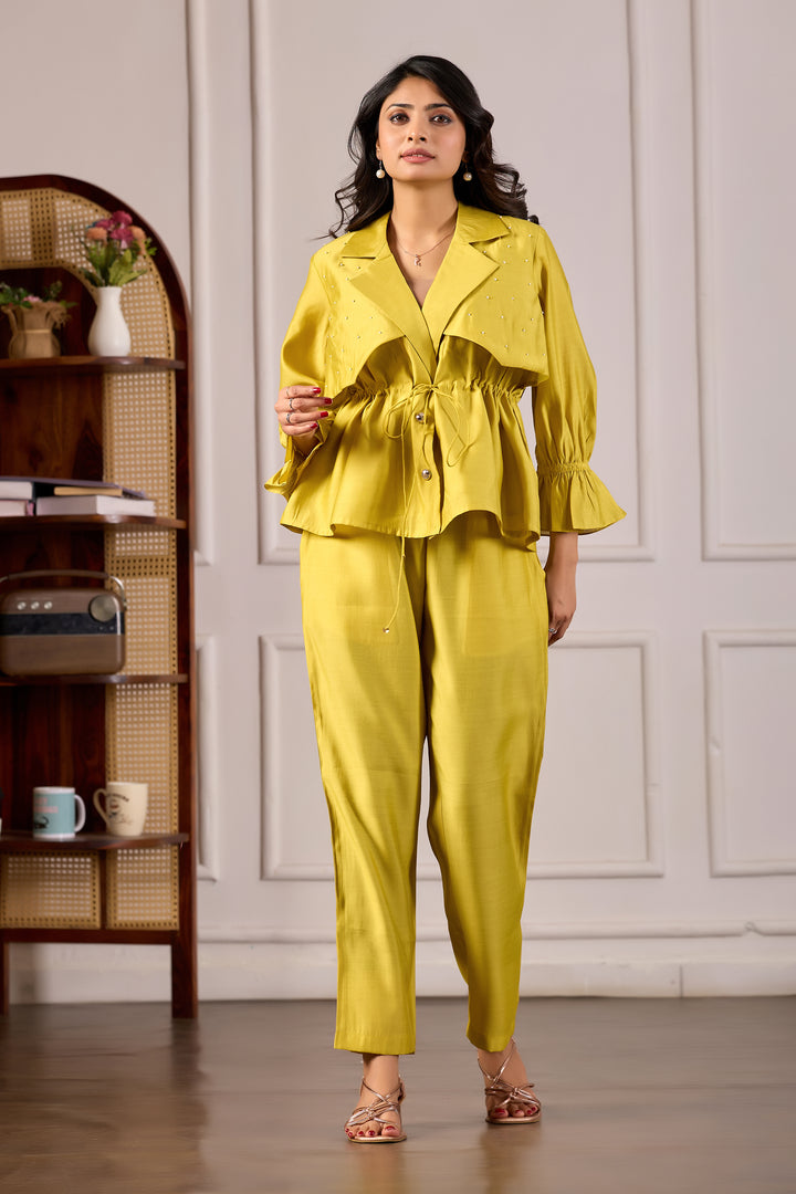 Yellow Trench Jacket Luxe Co-ord Set