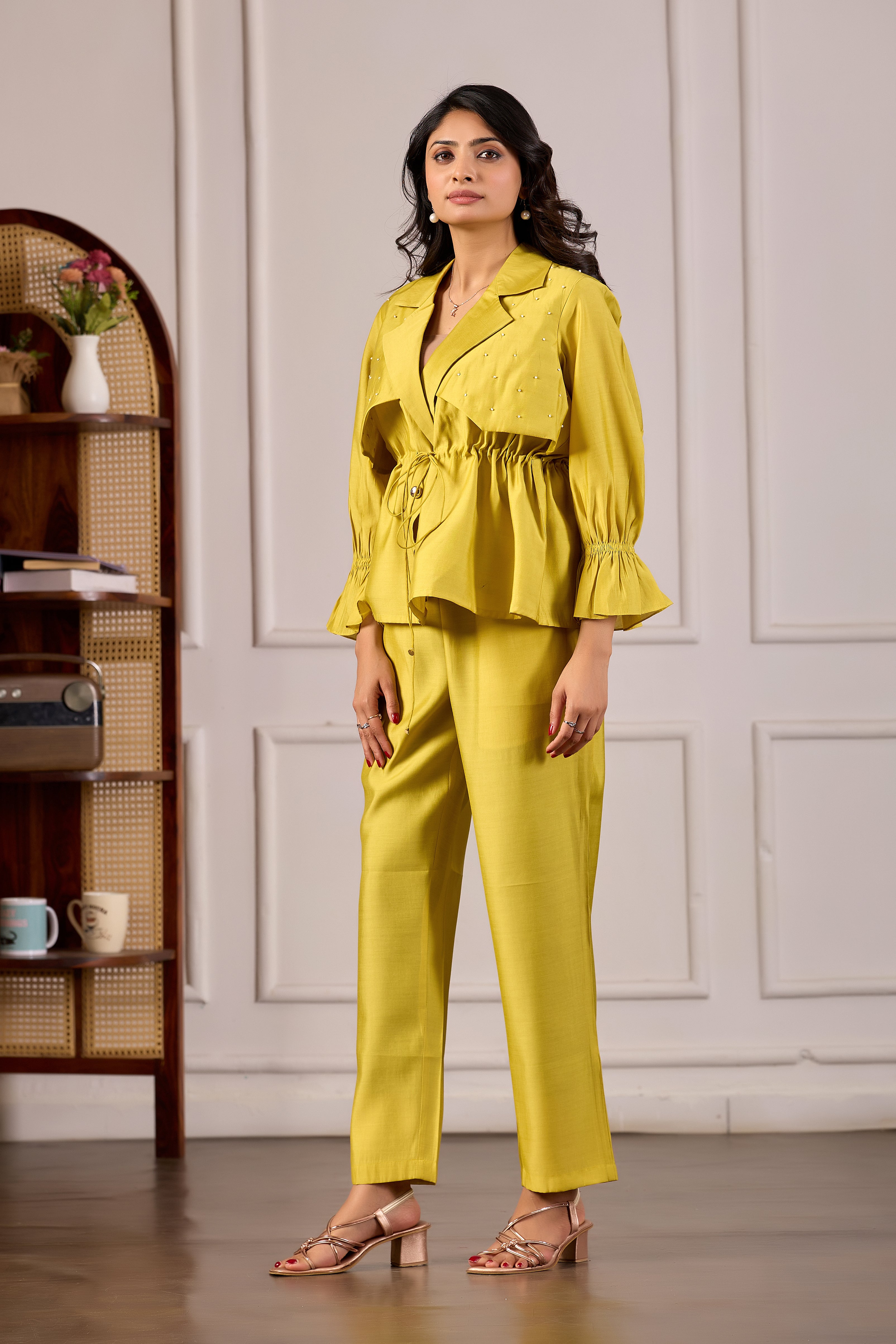 Yellow Trench Jacket Luxe Co-ord Set