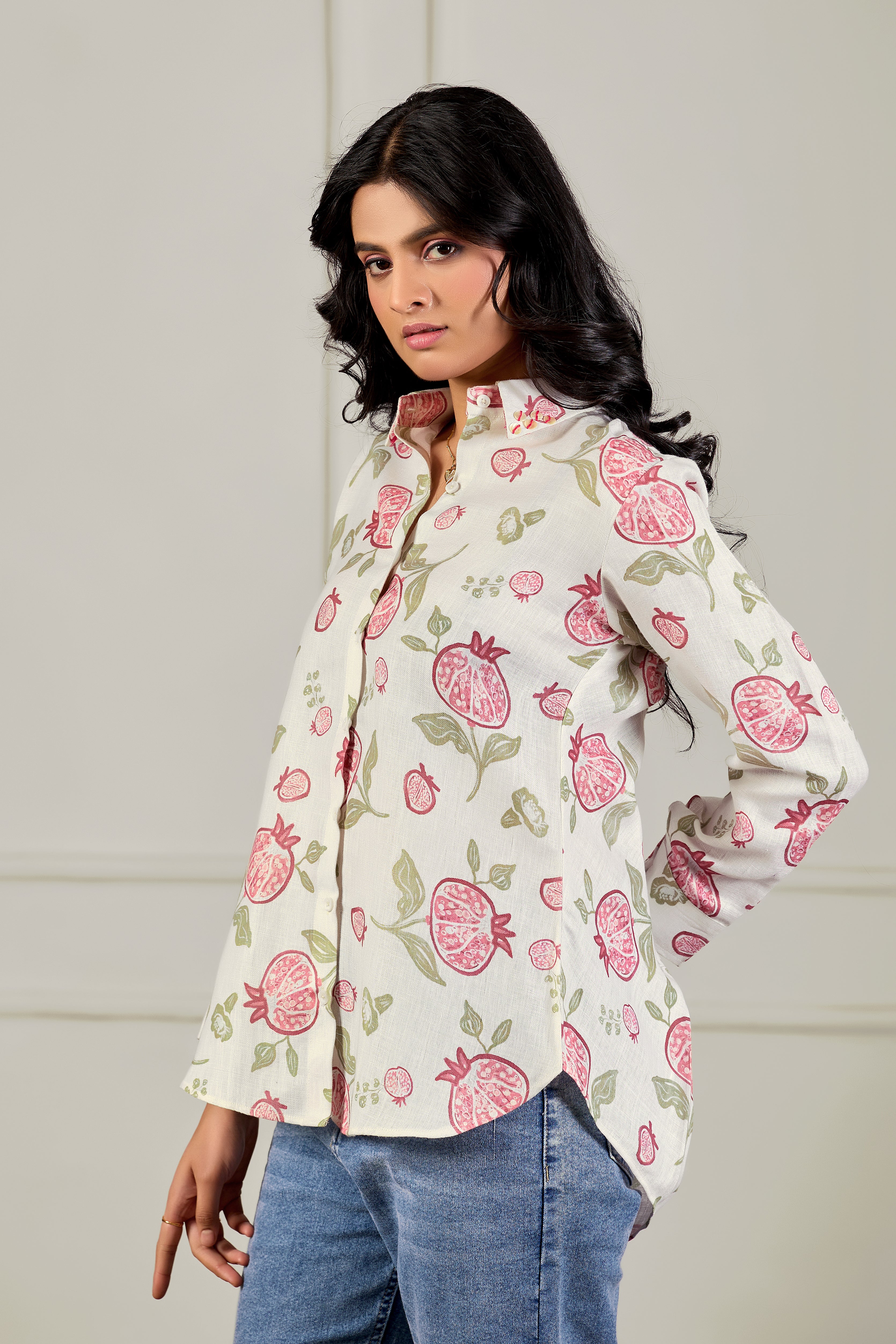 Pomegranate Linen Grace Shirt