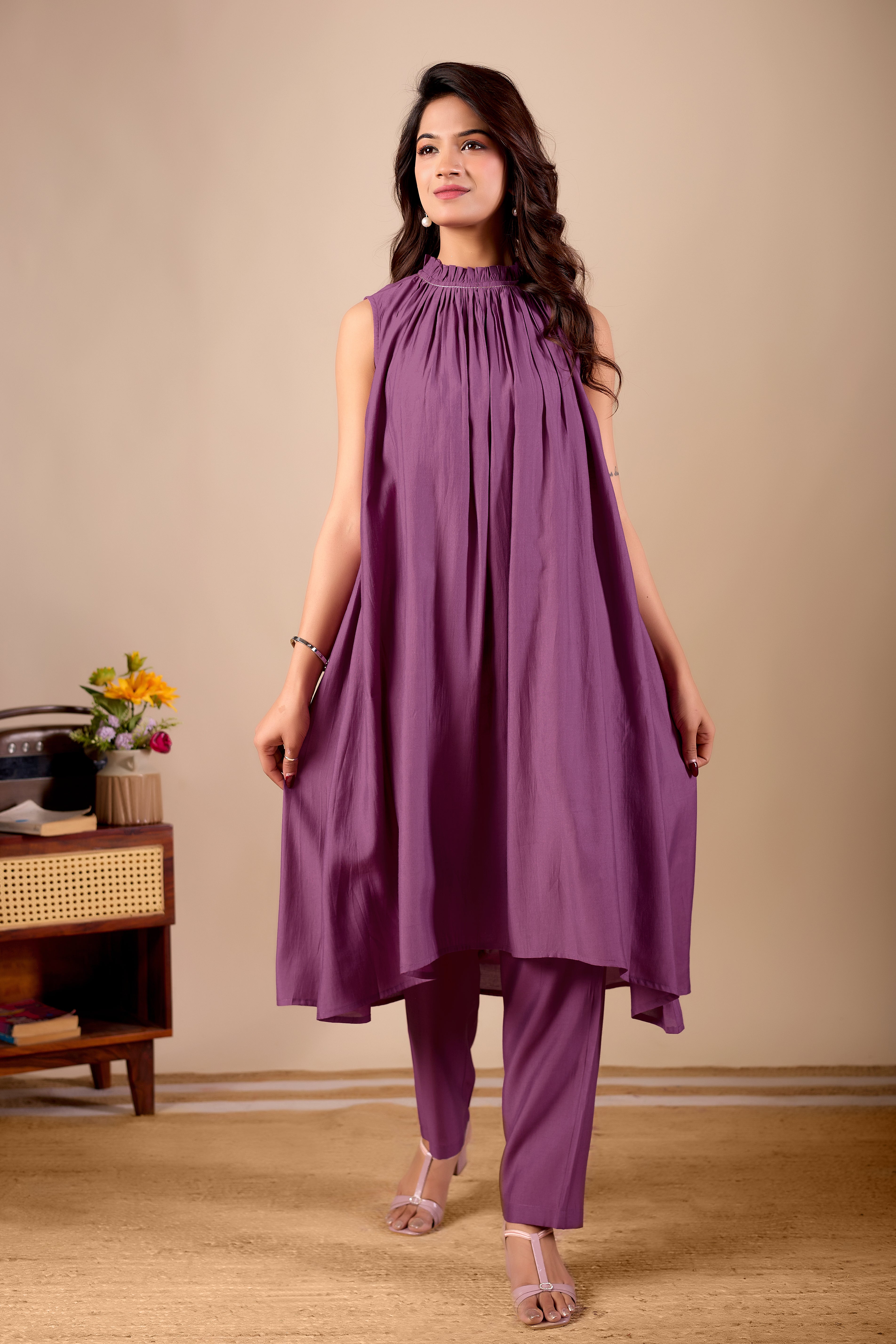 Berry Breeze Kurta Pant set