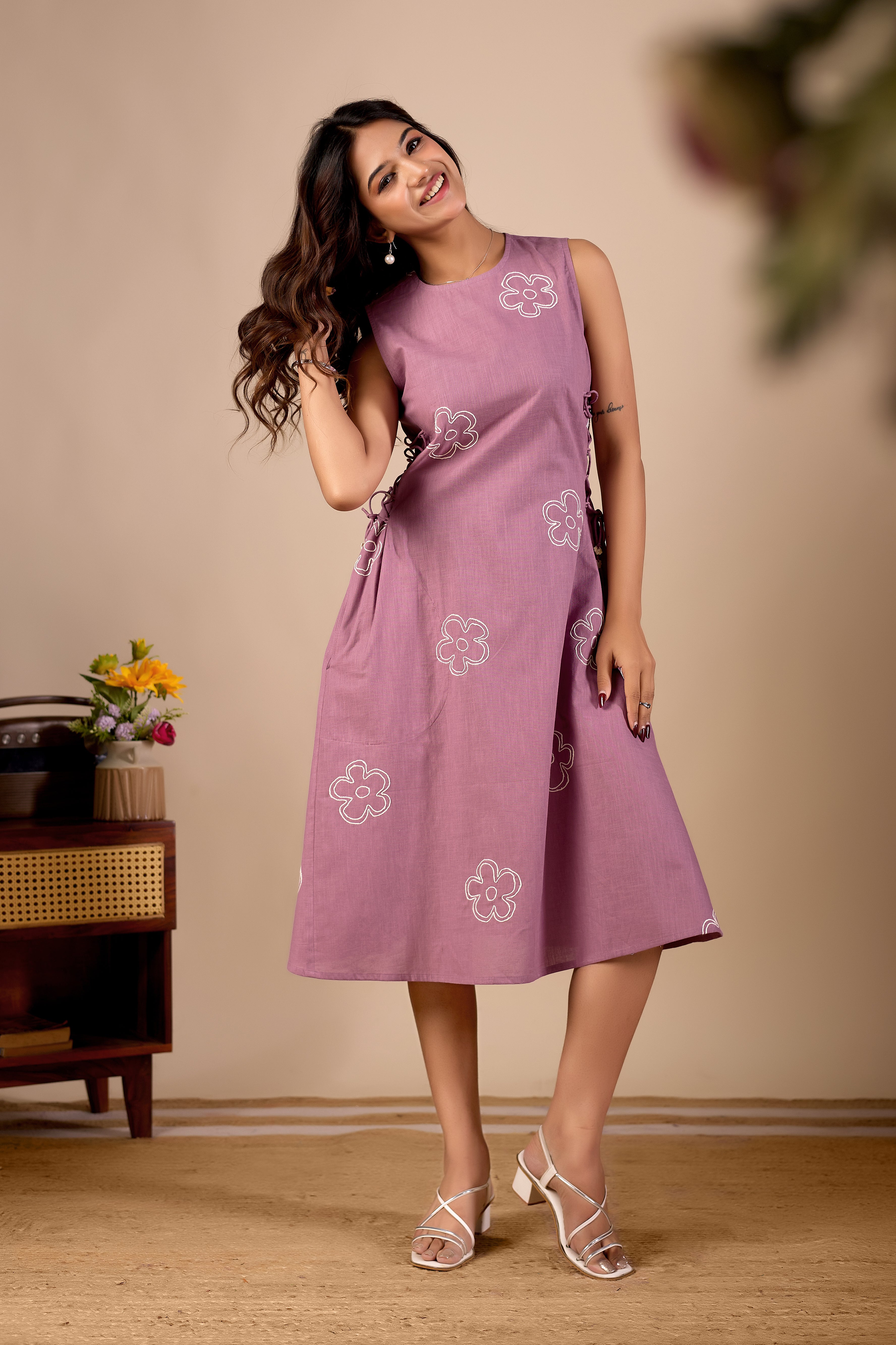 Amara Embroidered Cotton Midi Luxe