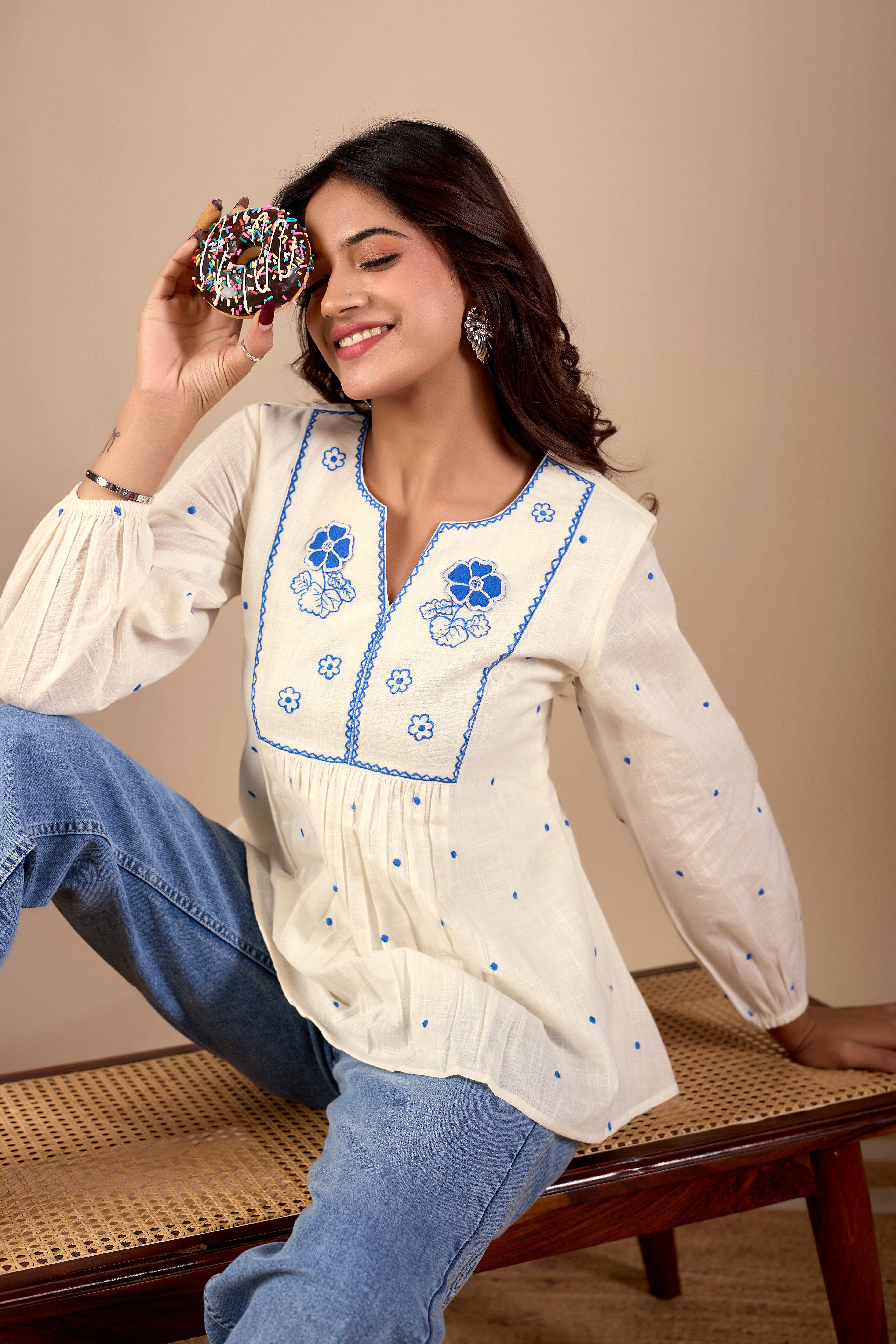 Azure Bloom Flow Dress