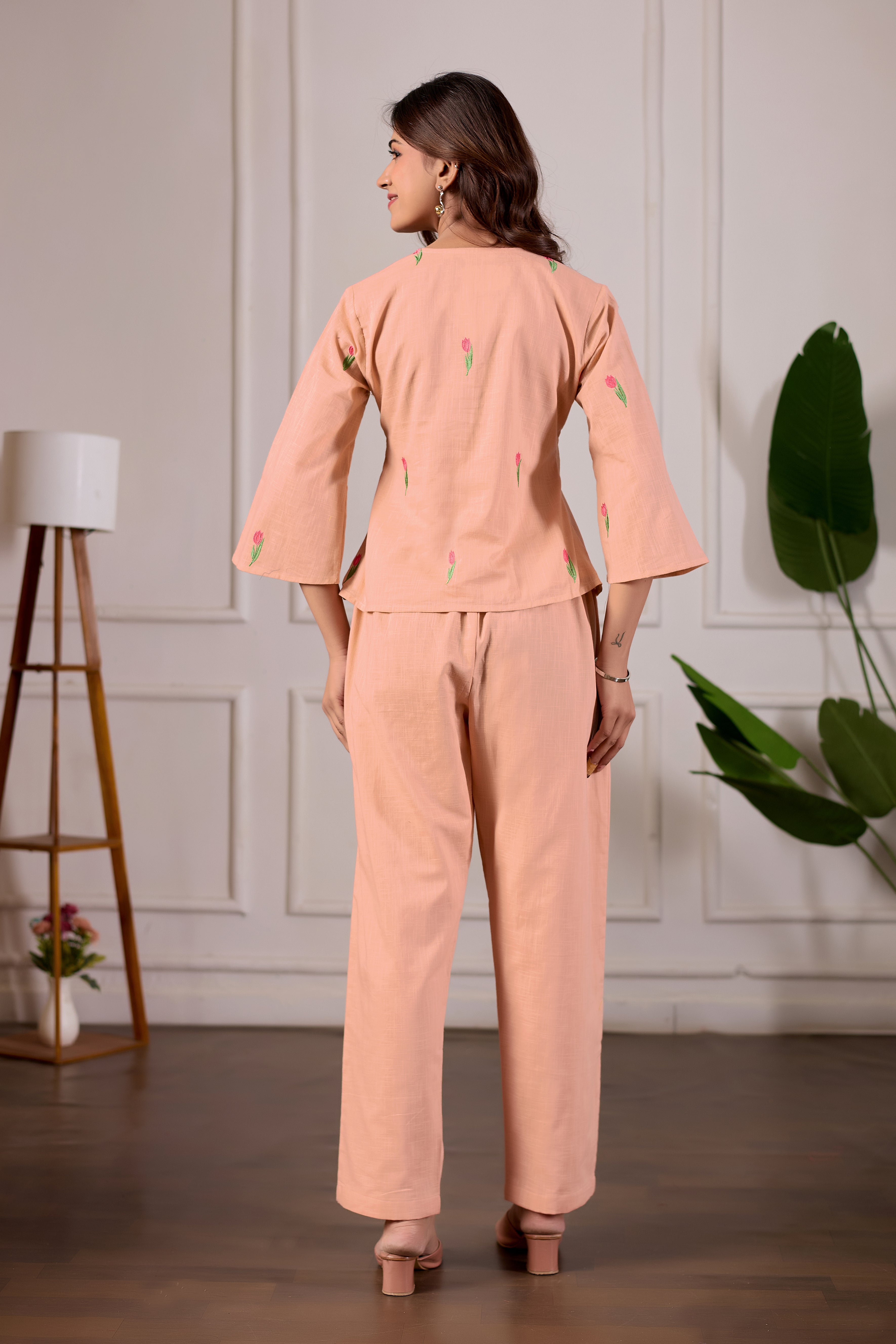 Peach Tulip Luxe Co-ord Set