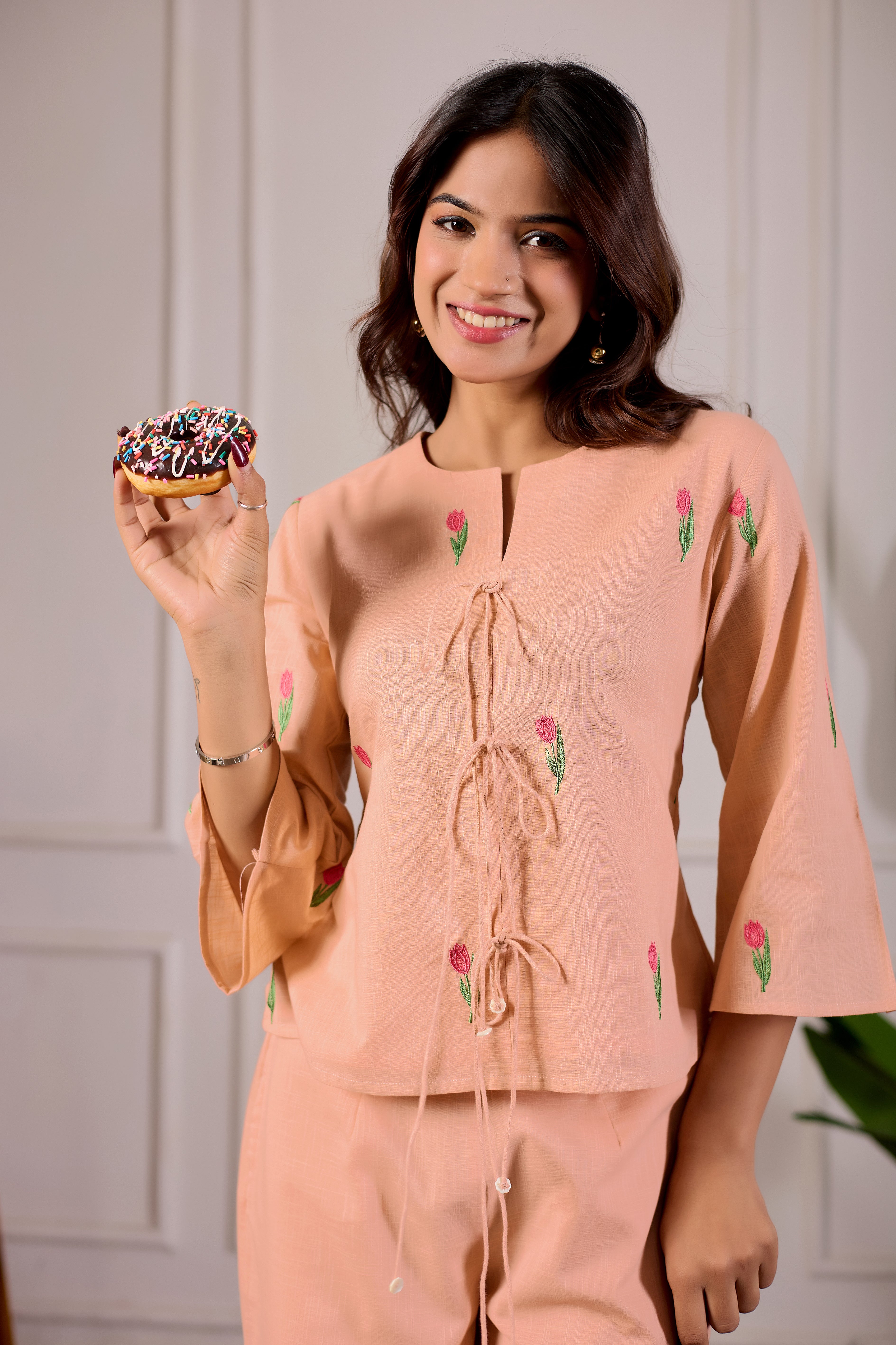 Peach Tulip Luxe Co-ord Set
