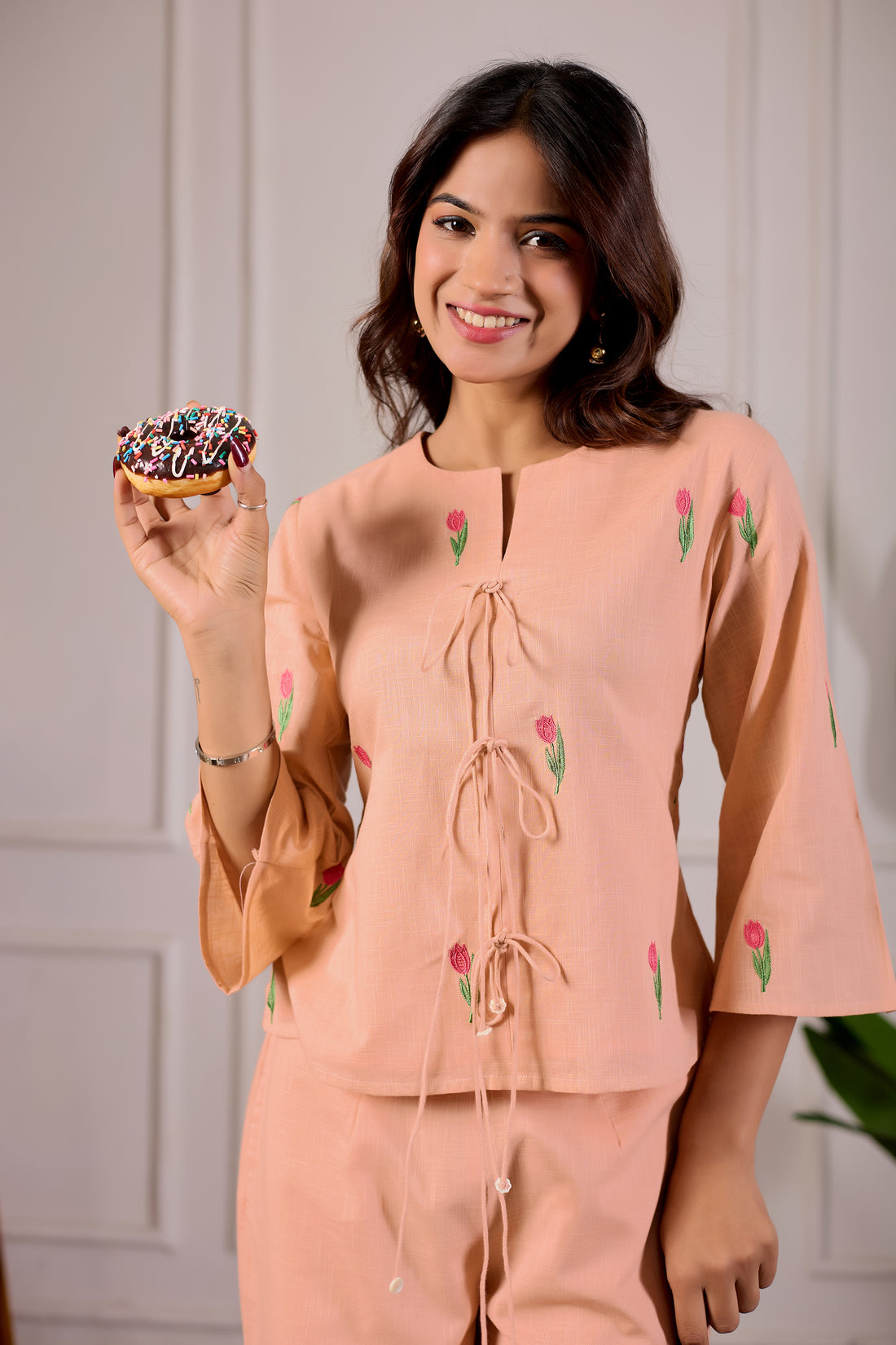 Peach Tulip Luxe Co-ord Set