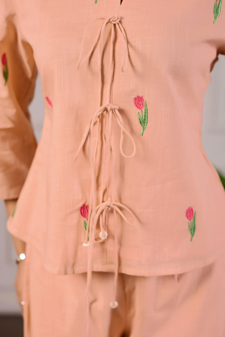 Peach Tulip Luxe Co-ord Set