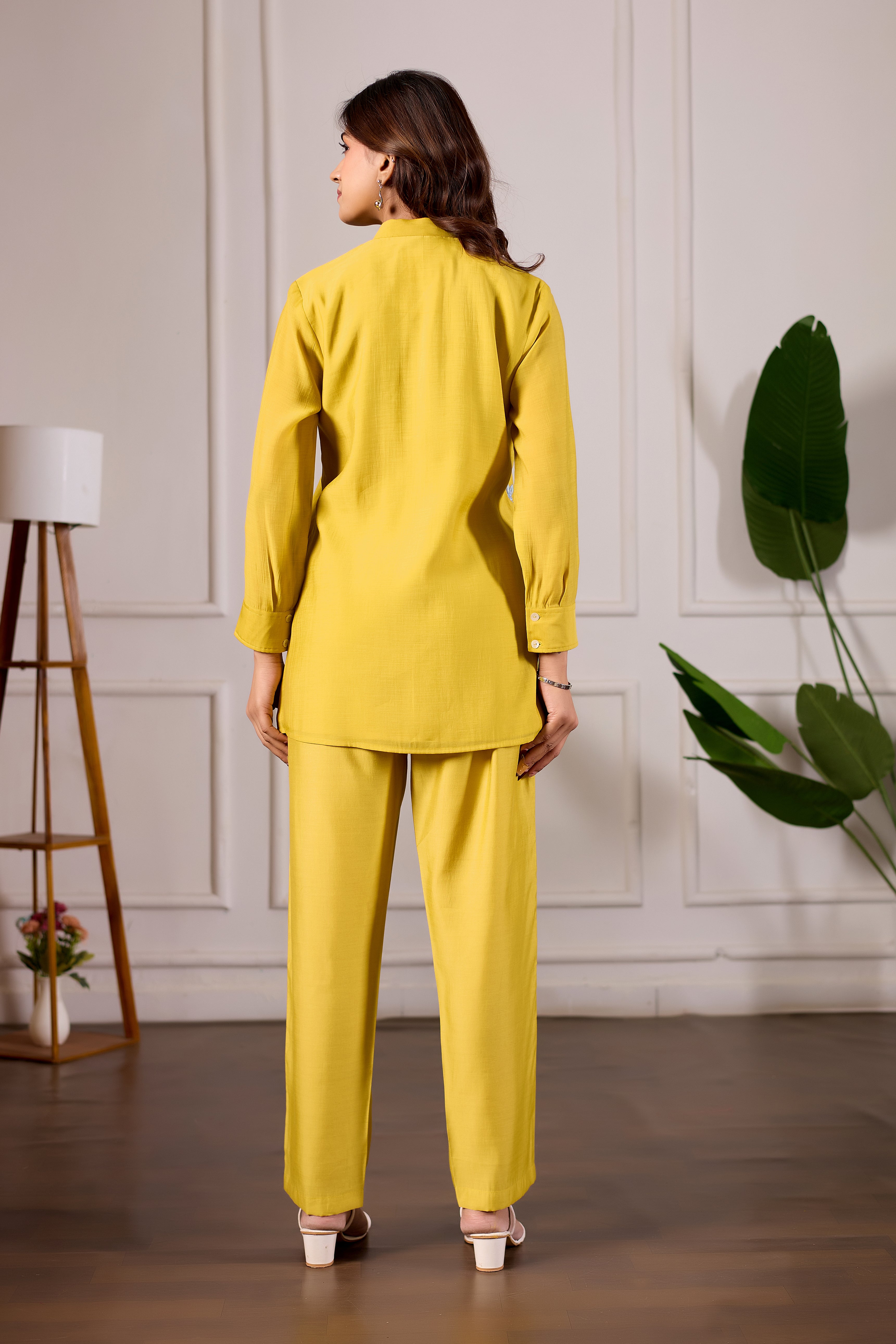 Marigold Bloom Chanderi Luxe Co-ord Set