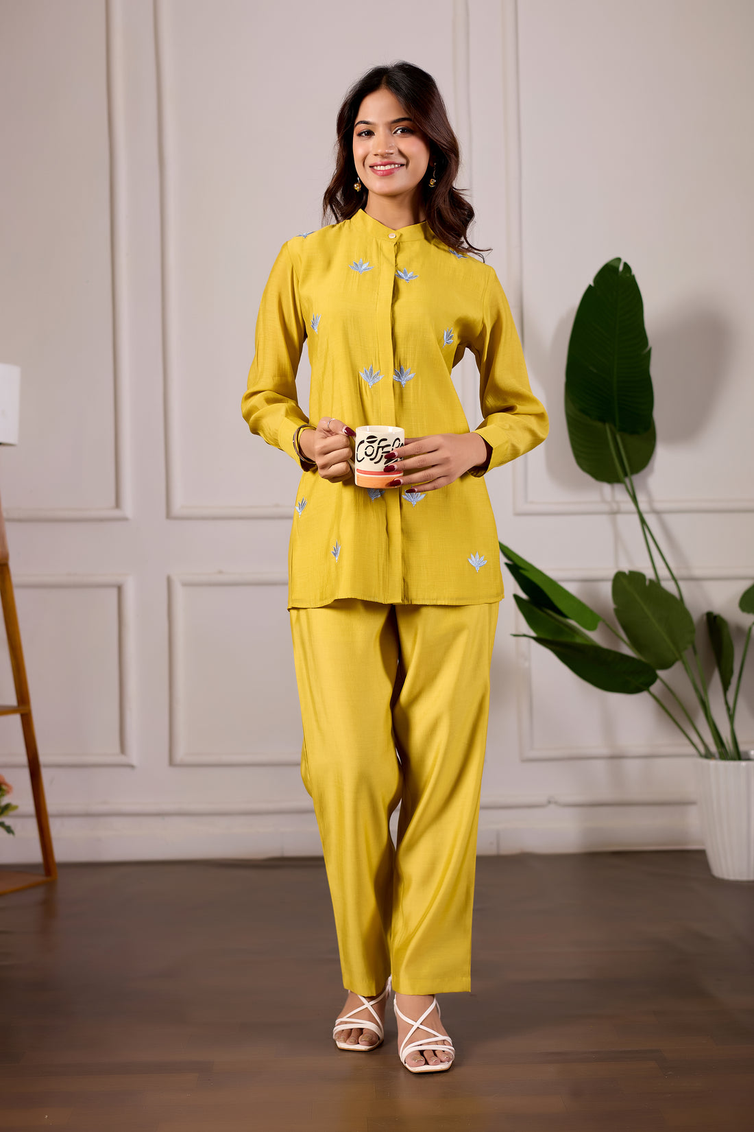 Marigold Bloom Chanderi Luxe Co-ord Set