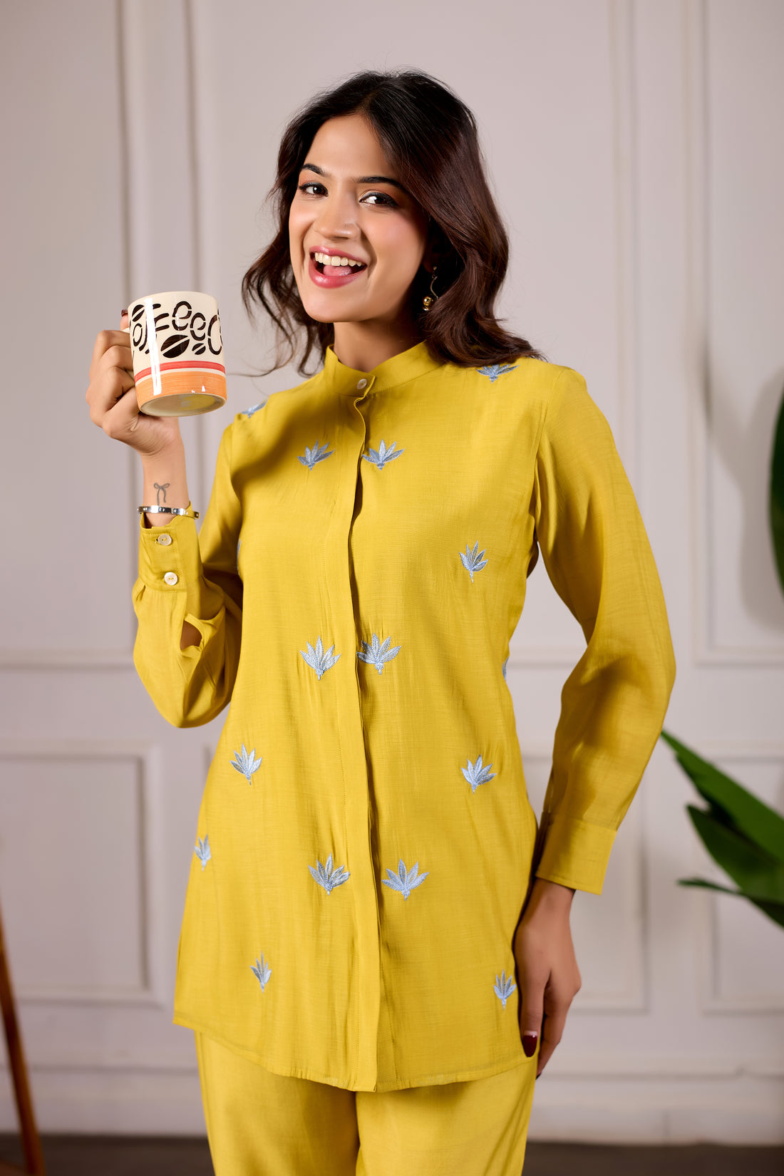 Marigold Bloom Chanderi Luxe Co-ord Set