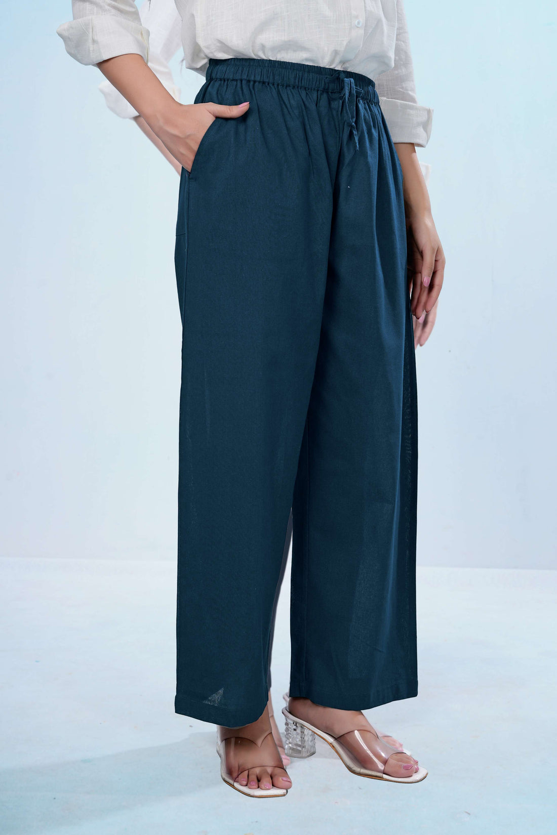 Everyday cotton pants - Persian blue