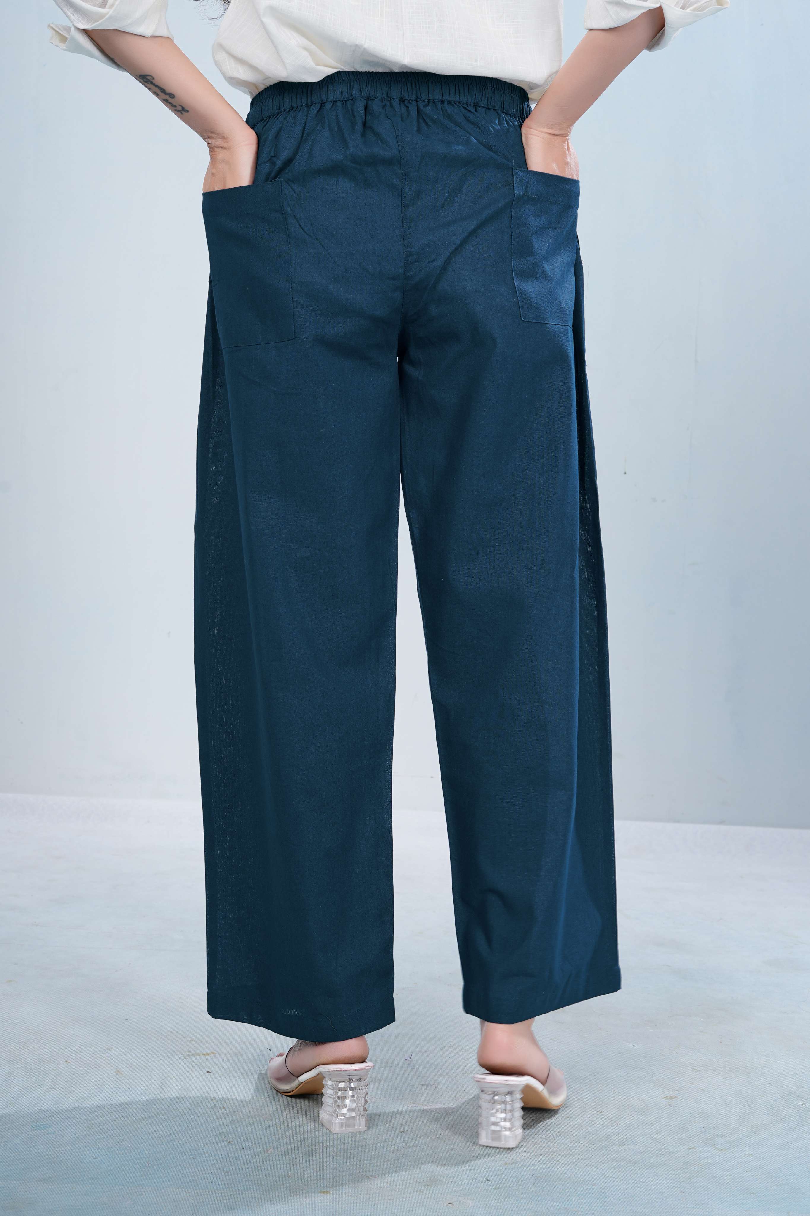 Everyday cotton pants - Persian blue