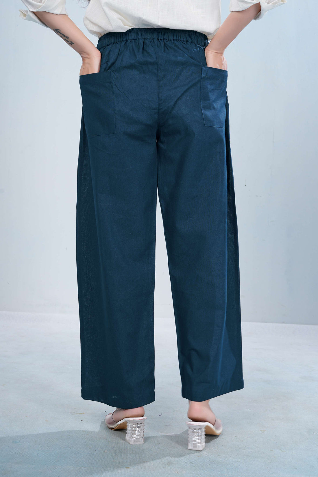Everyday cotton pants - Persian blue