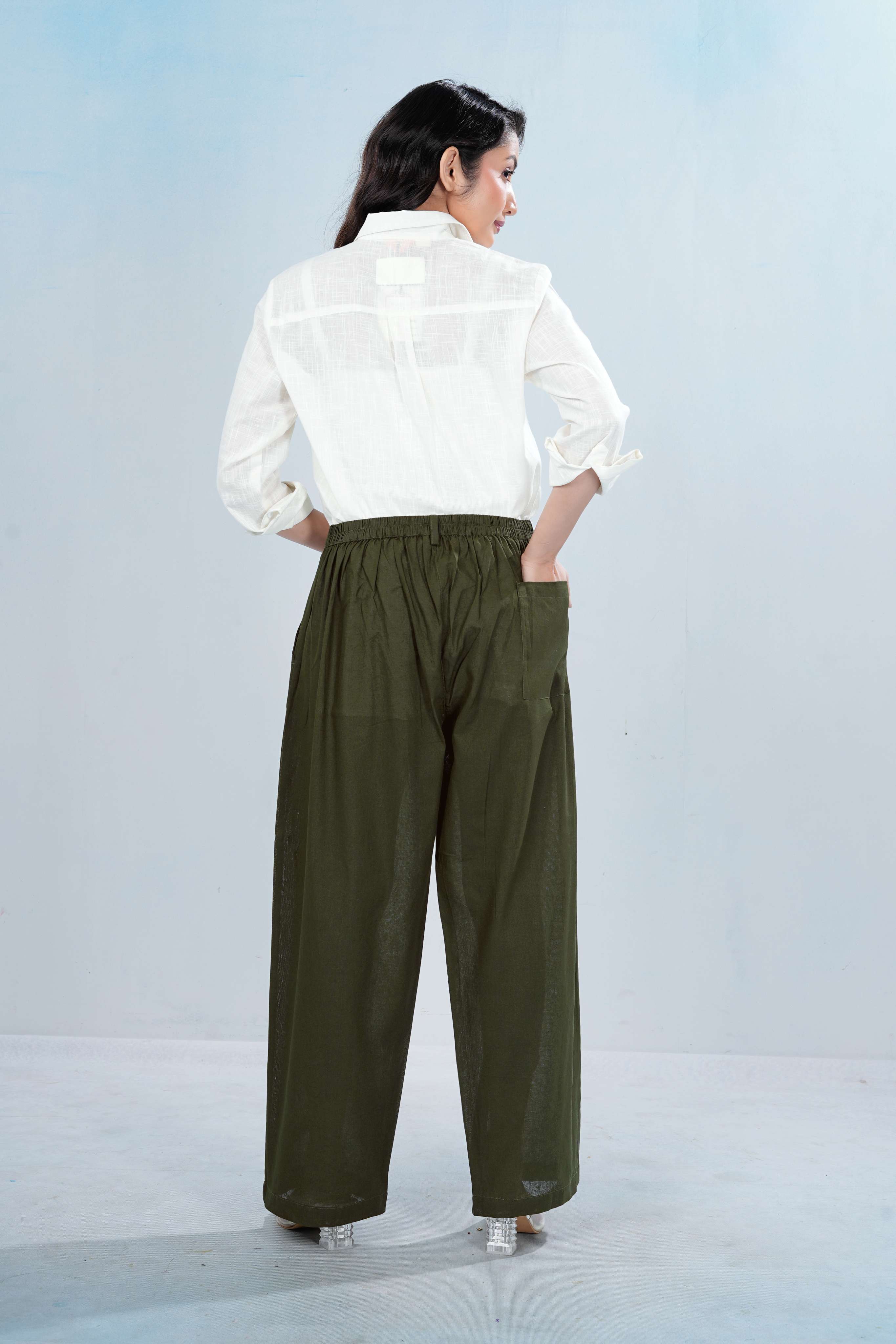 Everyday Cotton Pants - Crocodile Green