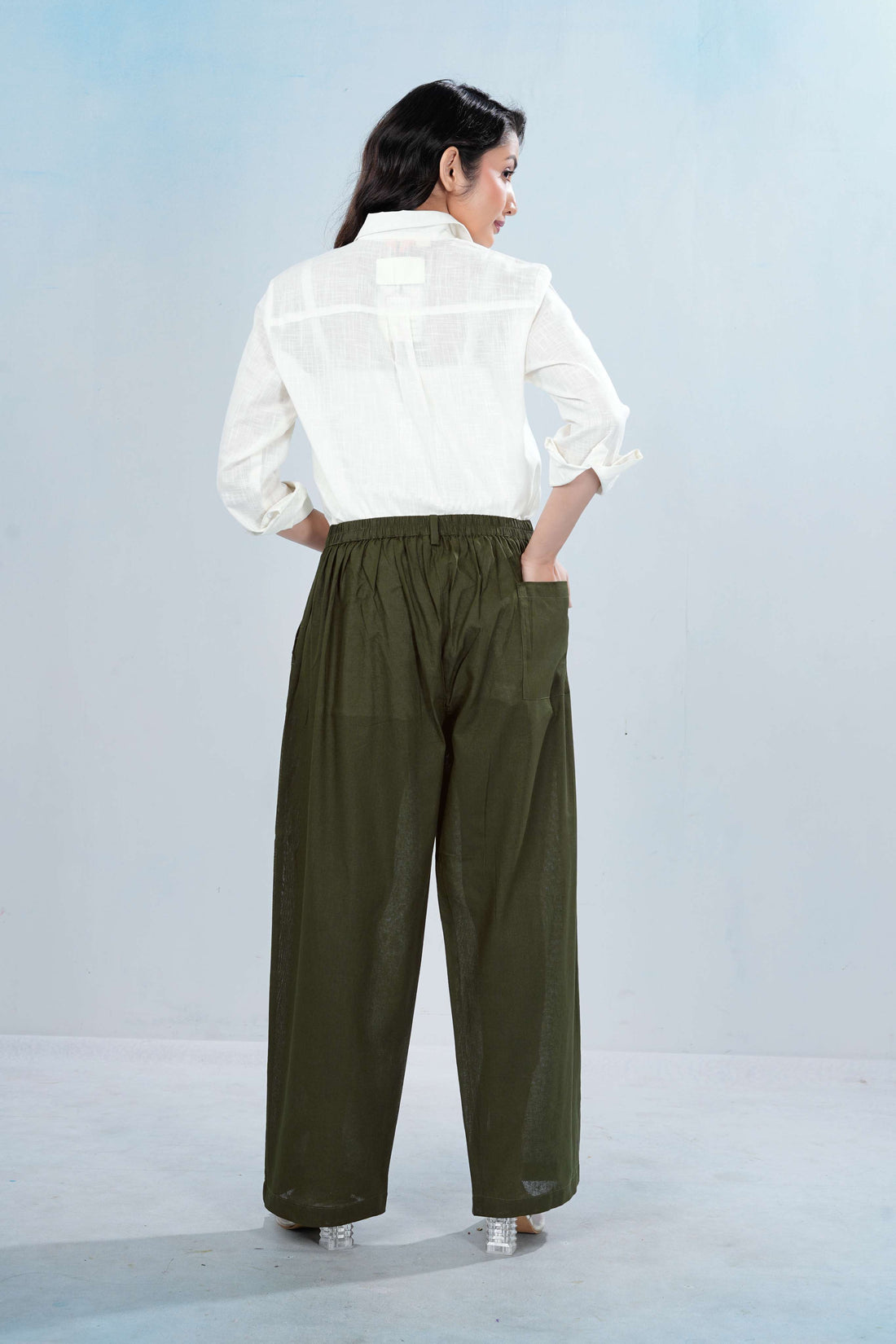 Everyday Cotton Pants - Crocodile Green