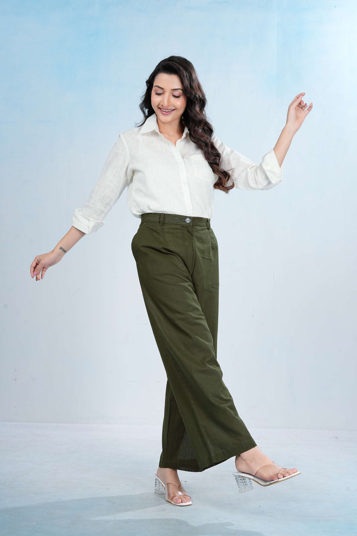 Everyday Cotton Pants - Crocodile Green