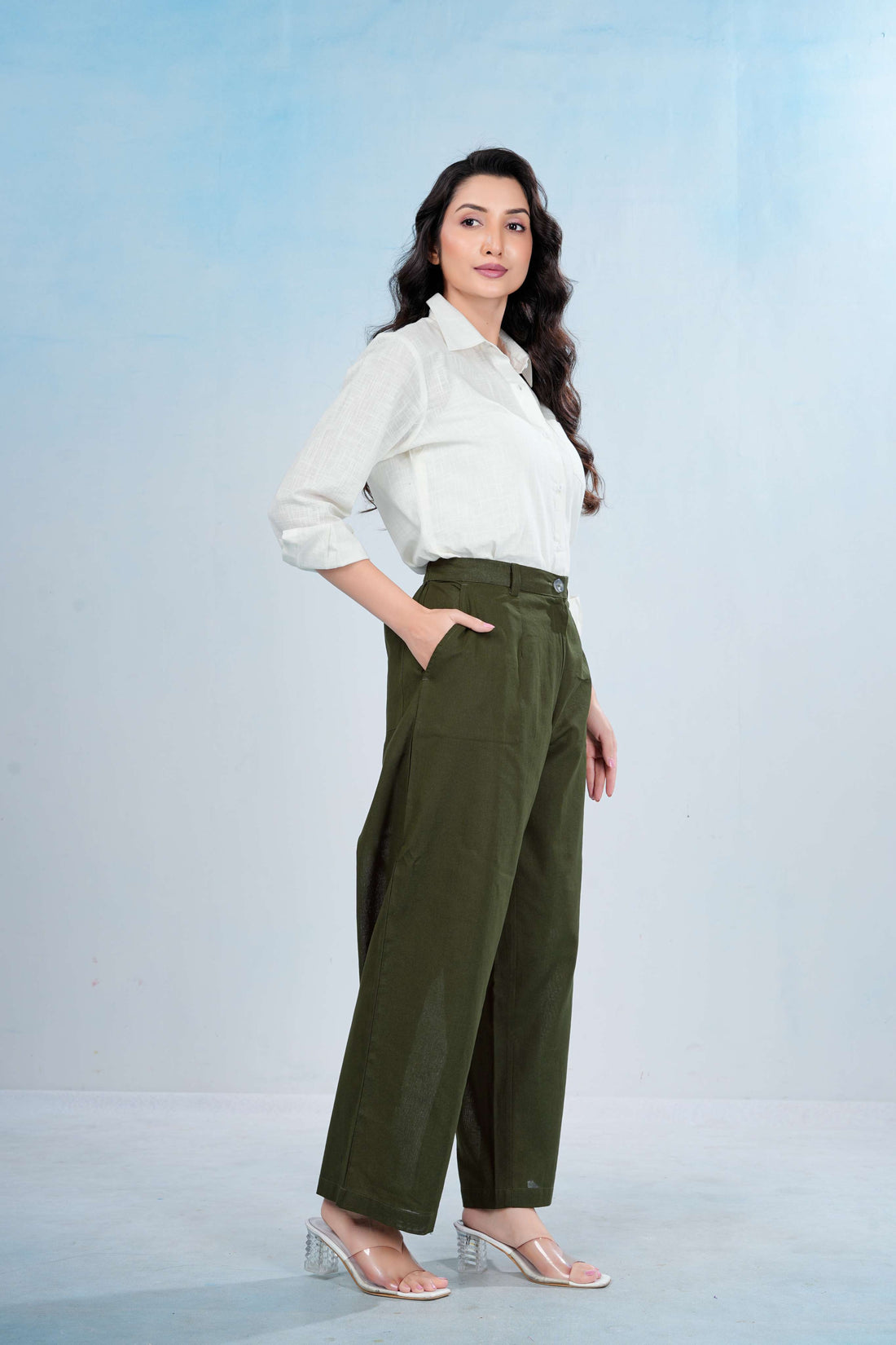 Everyday Cotton Pants - Crocodile Green