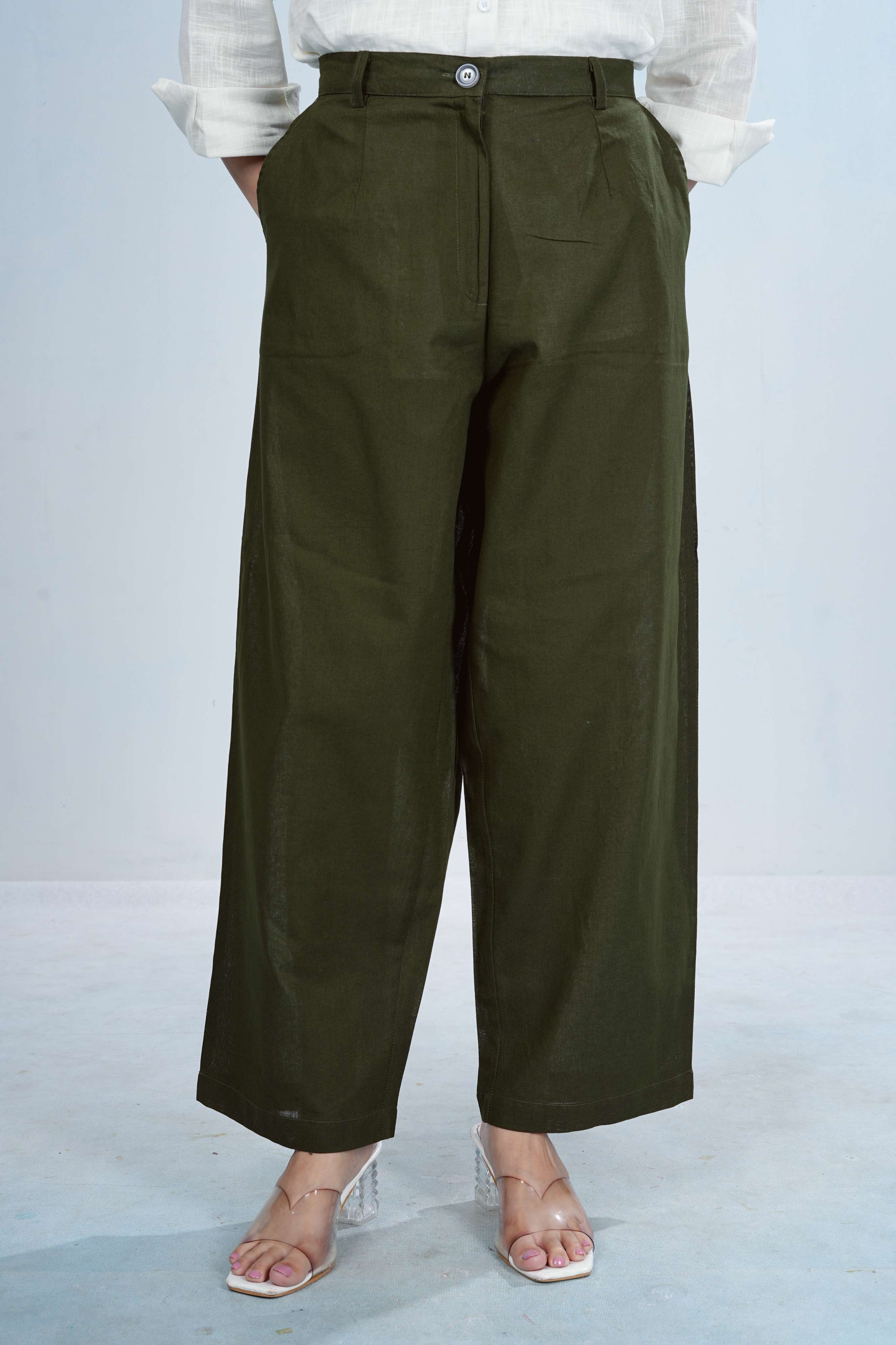 Everyday Cotton Pants - Crocodile Green
