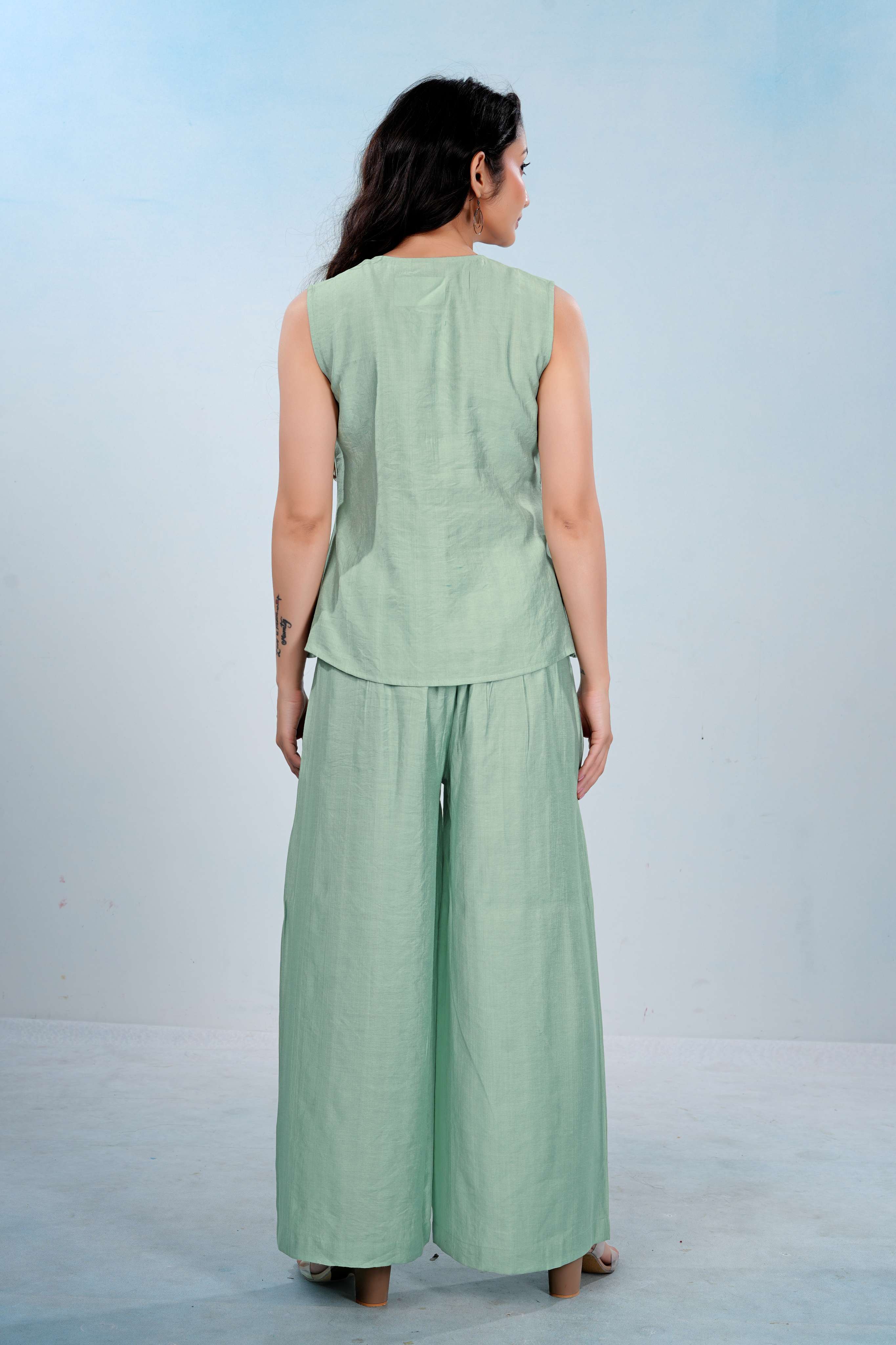 Seafoam Breeze Button-Down Co-ord Set