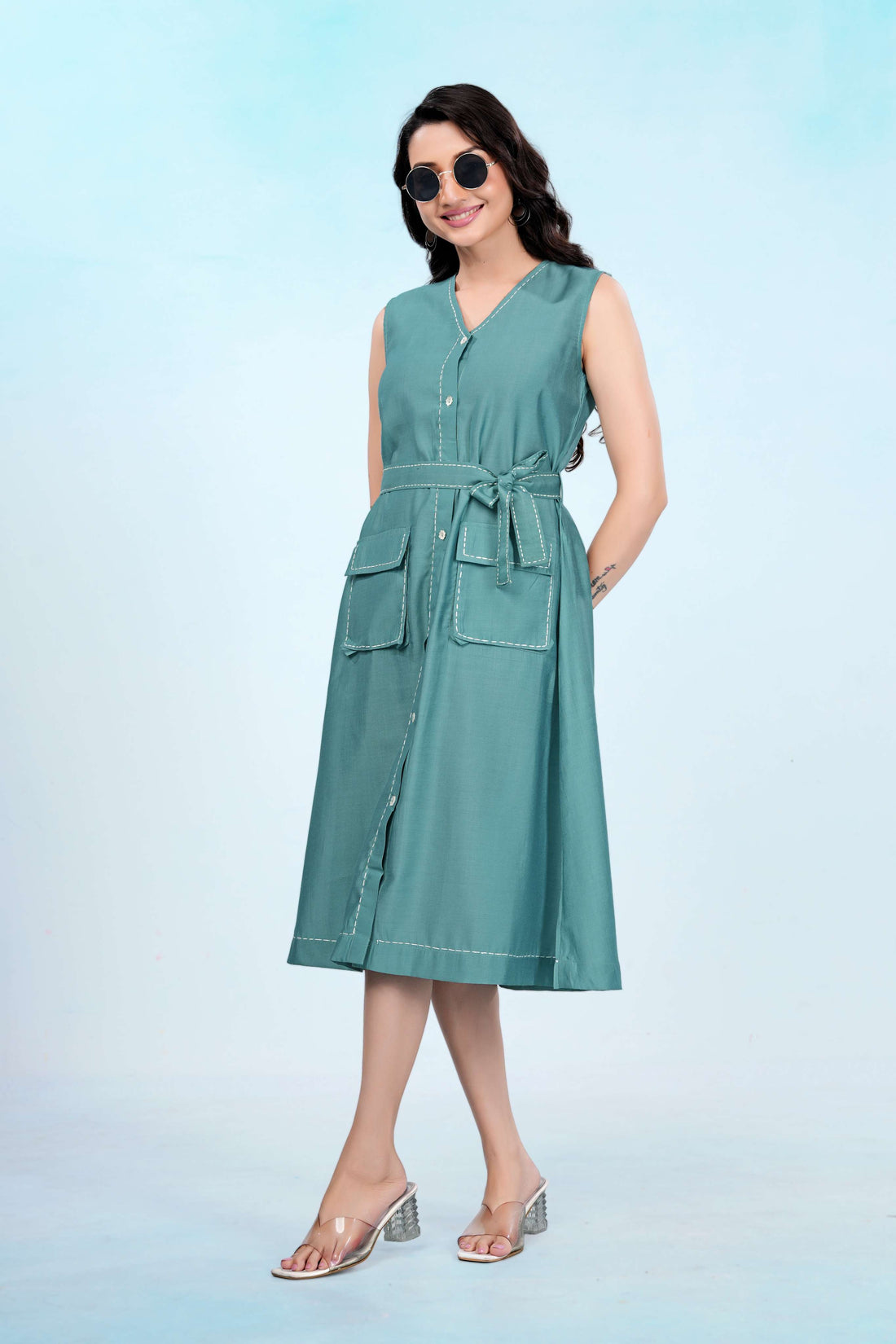Sleeves Less Flow Dress