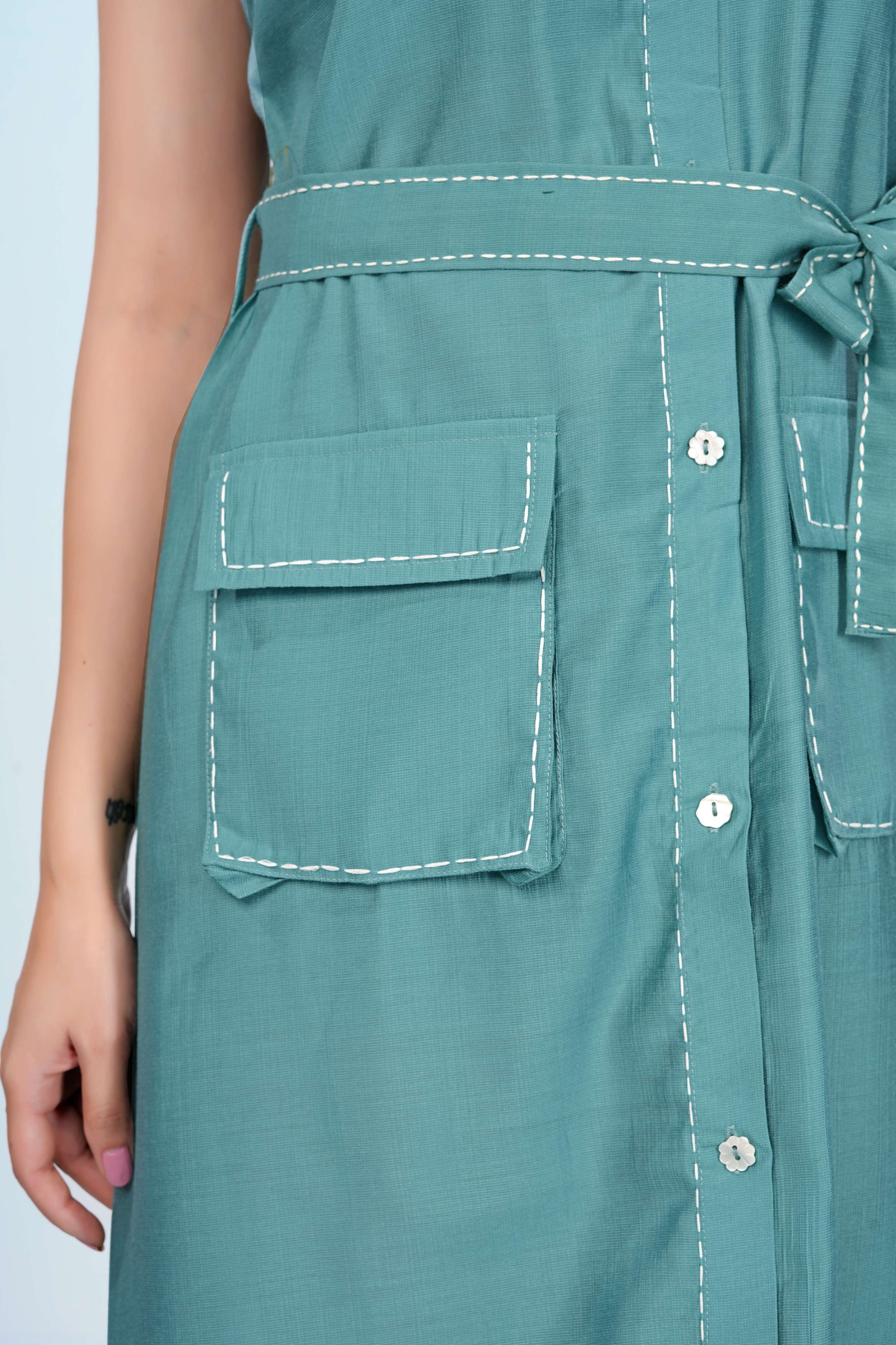 Sleeves Less Flow Dress