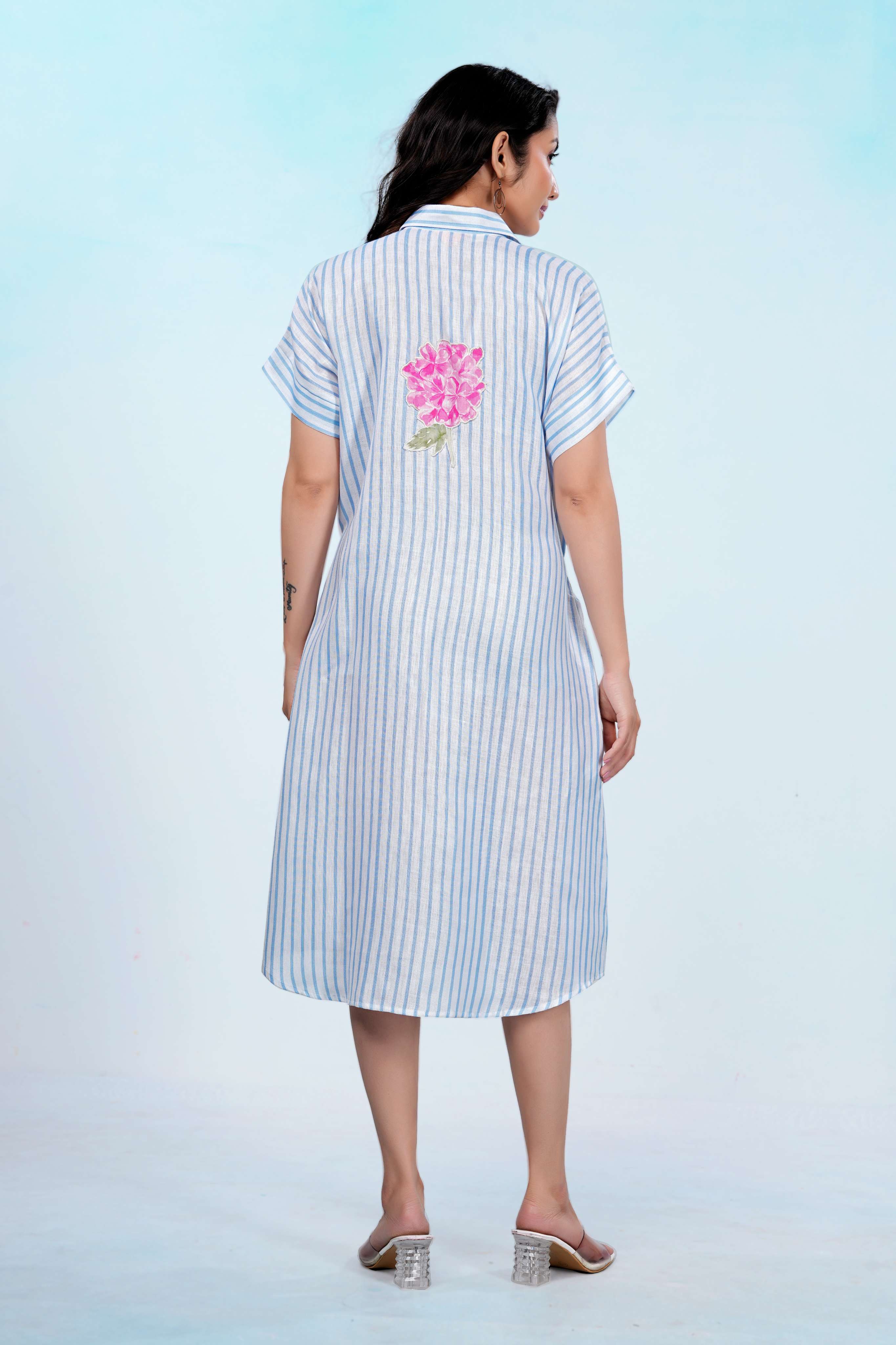 Coastal Breeze Button-Down Flow Dress