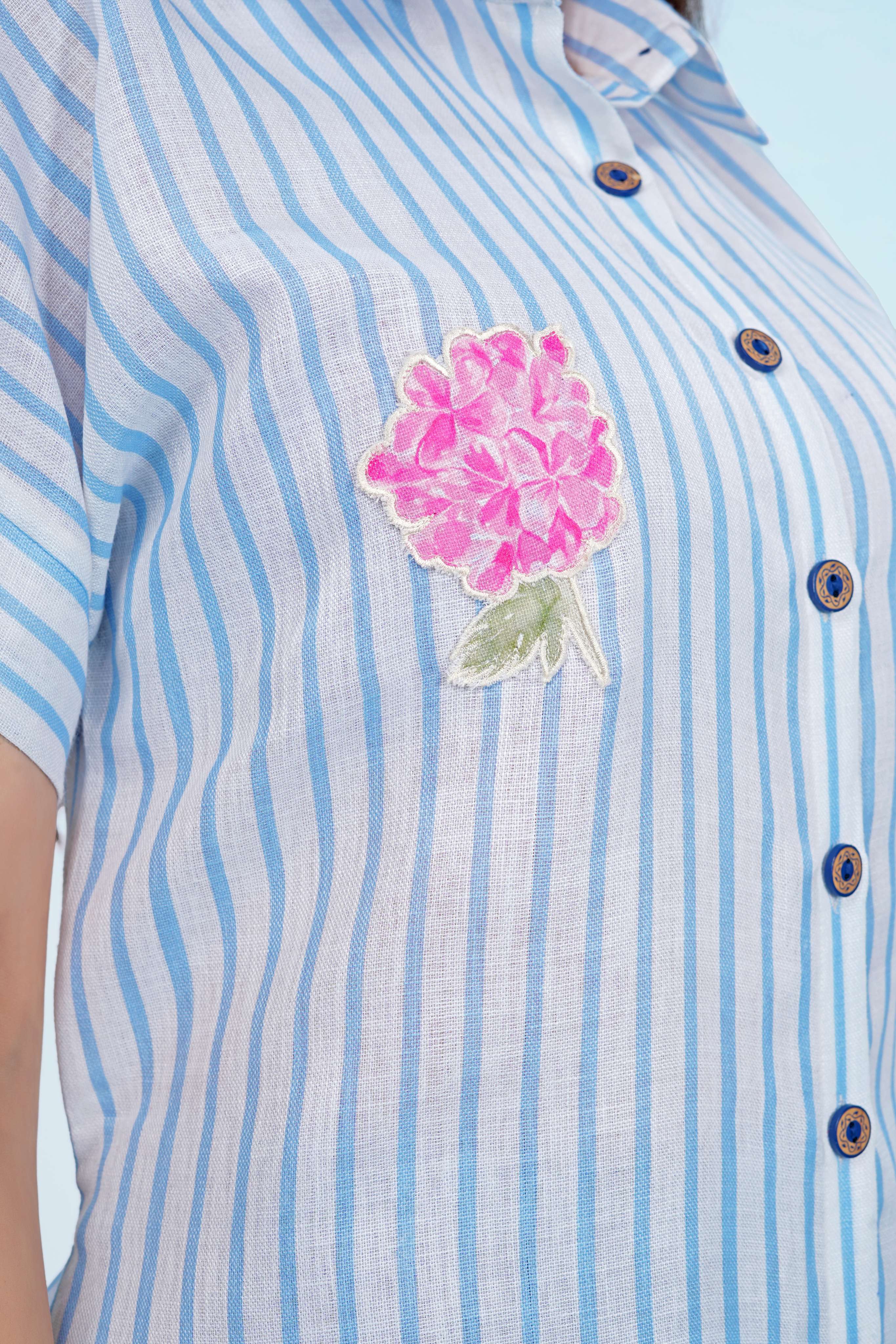 Coastal Breeze Button-Down Flow Dress