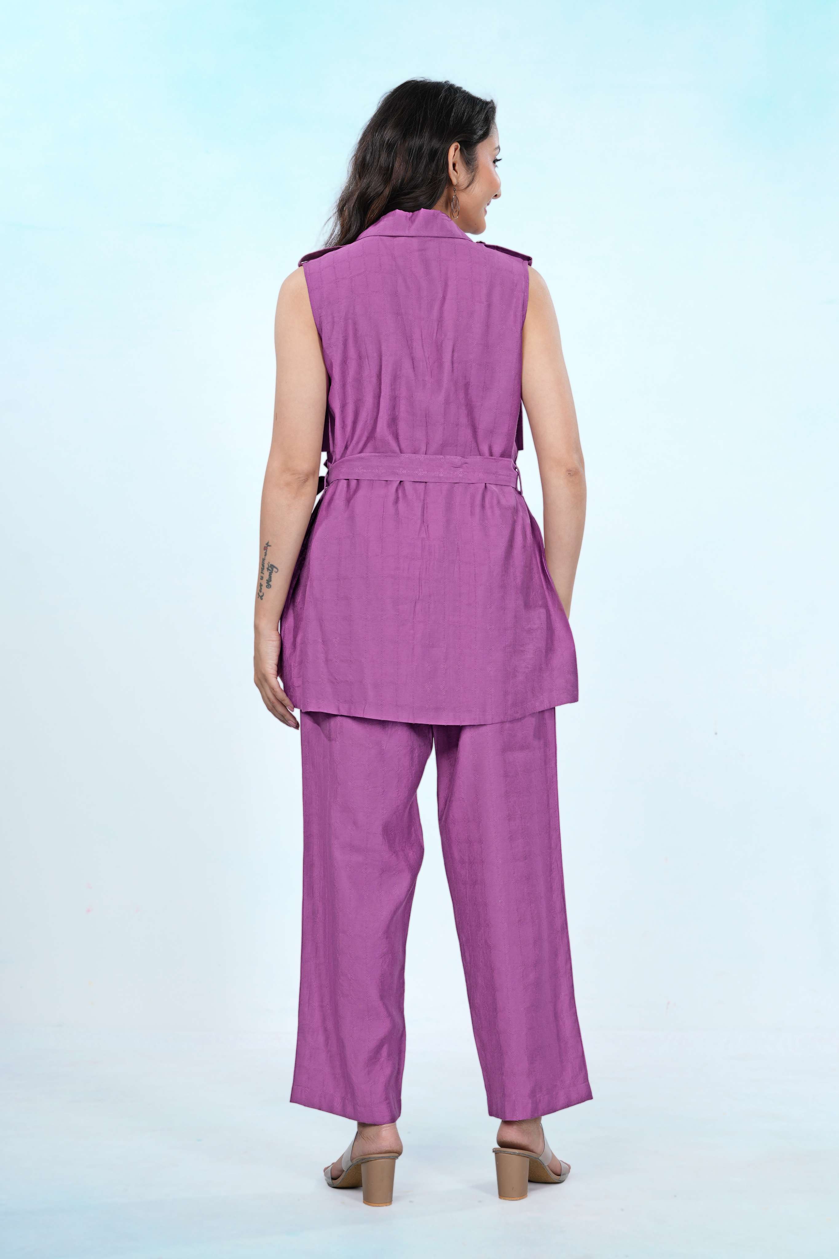 Mauve Aura Belted Co-ord Set