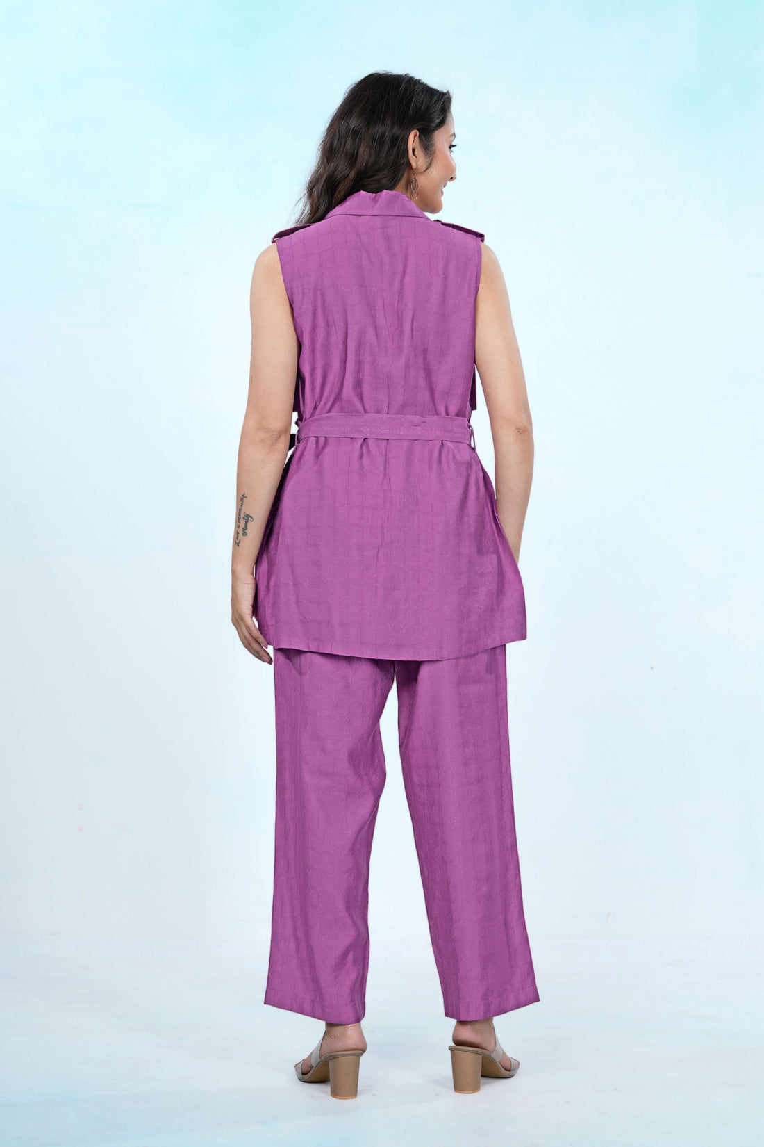 Mauve Aura Belted Co-ord Set