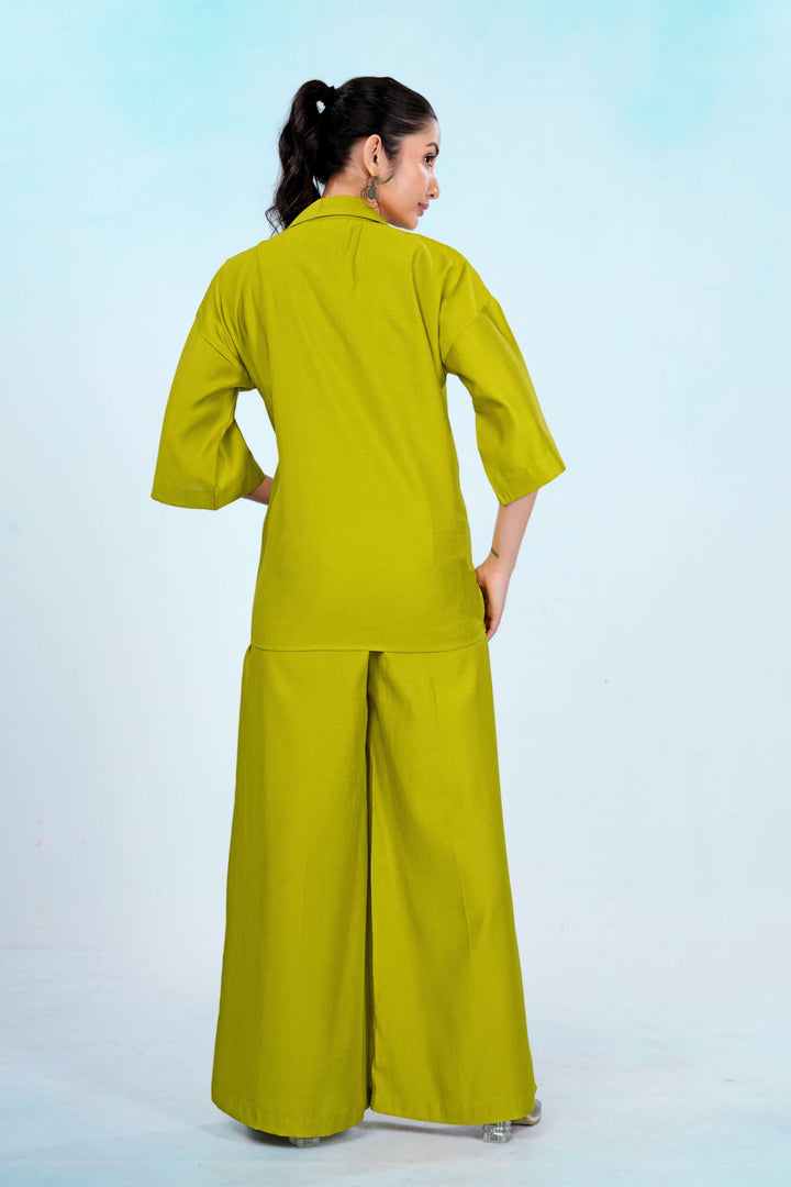 Olive Resort Notch-Collar Co-ord Set