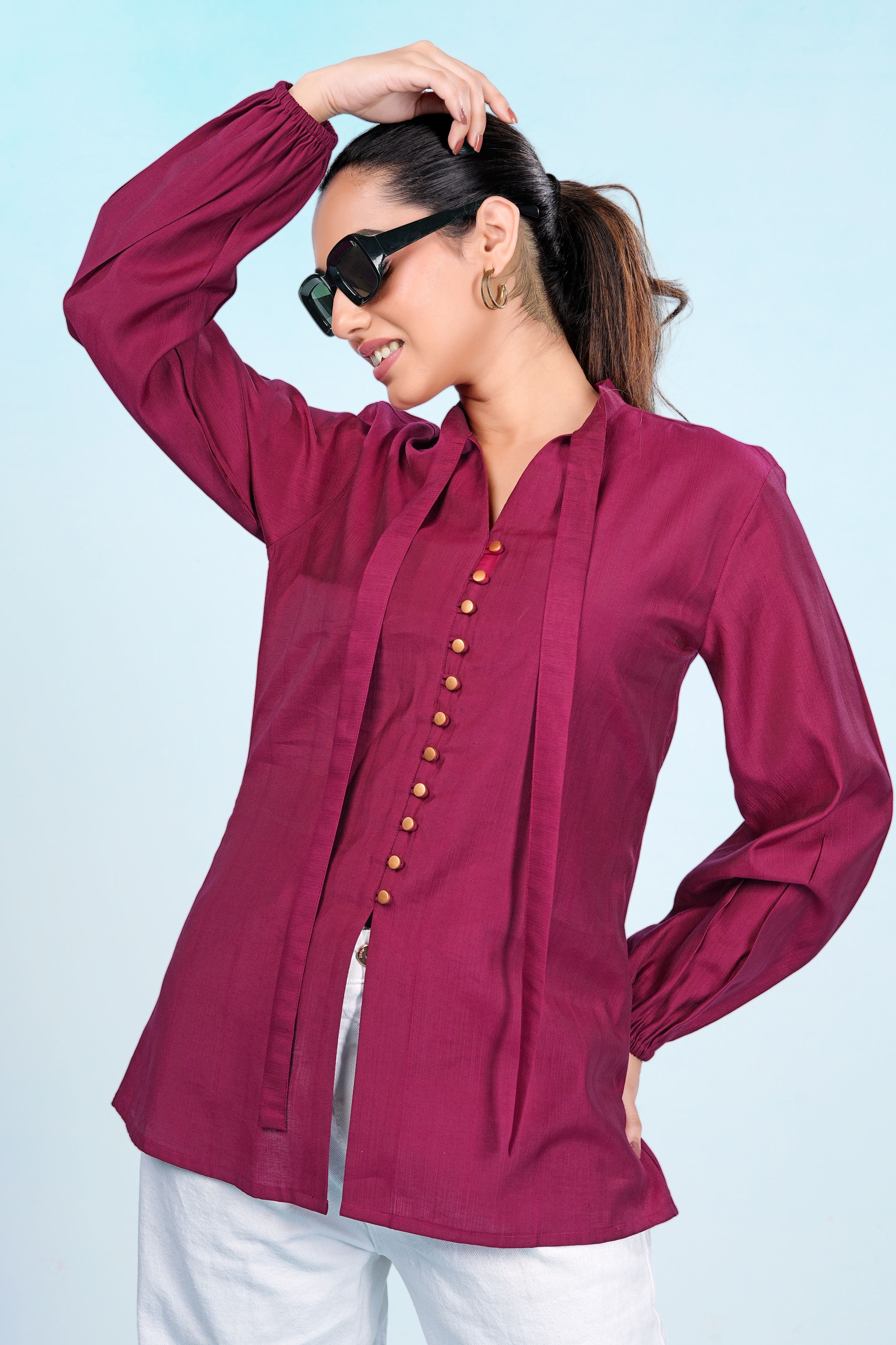 Berry Luxe Evening Top