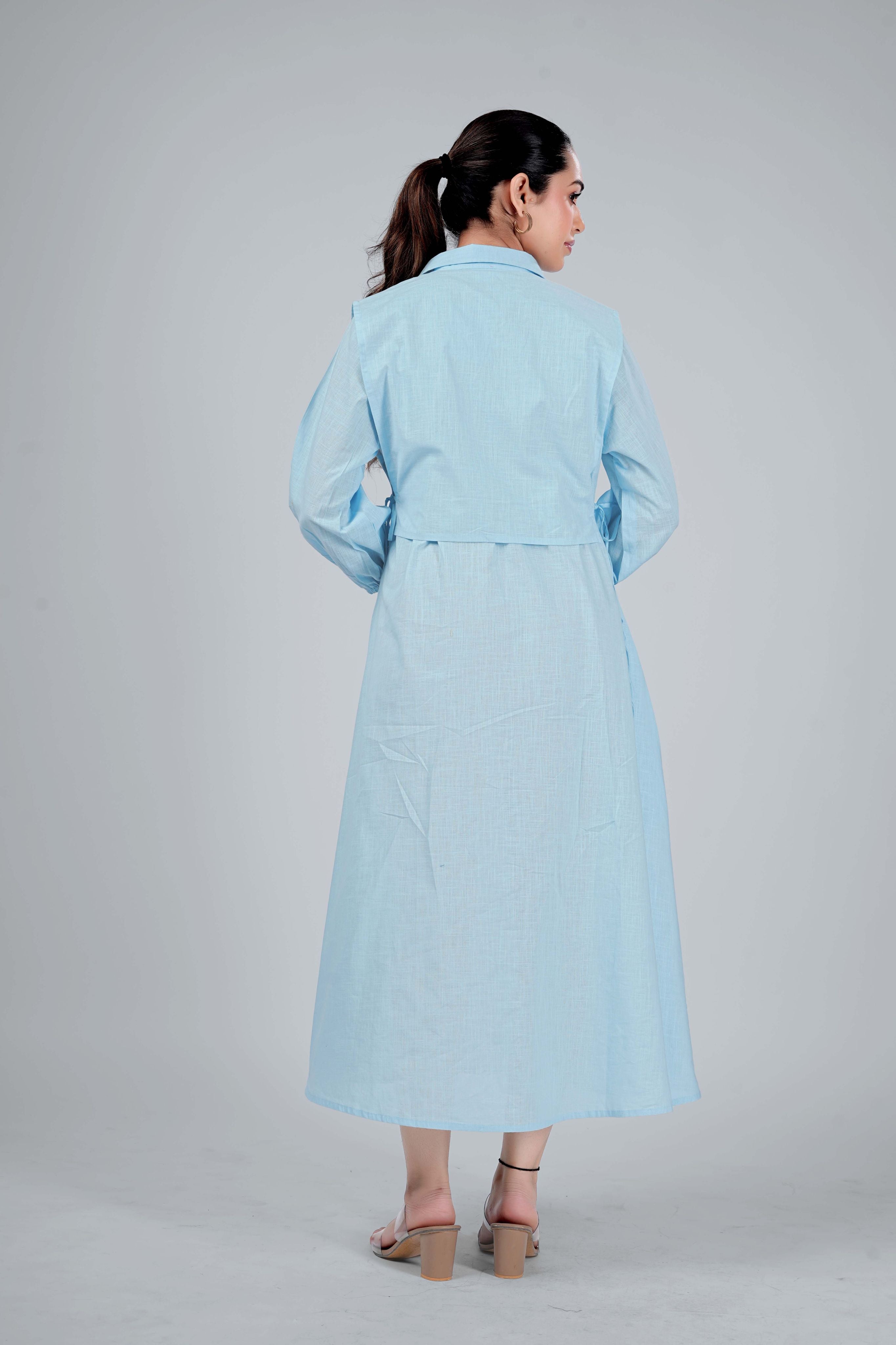 Sky Blue BIB style Flow Dress