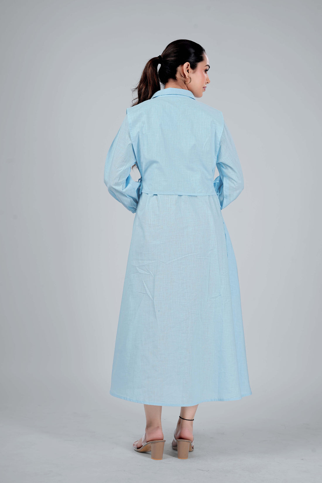 Sky Blue BIB style Flow Dress
