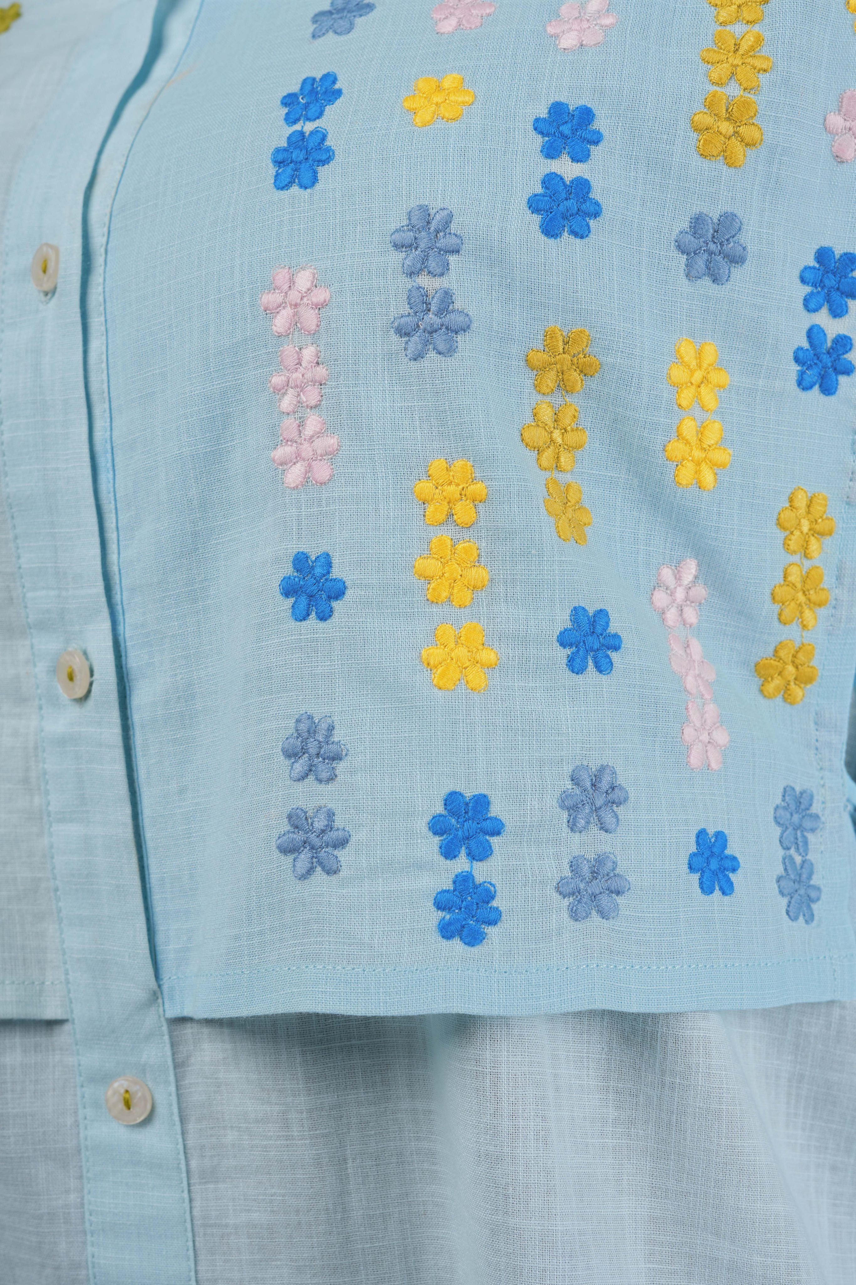 Sky Blue BIB style Flow Dress
