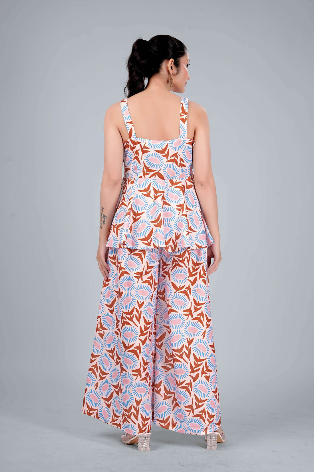 Sunburst Floral Charm Cotton Sharara Set