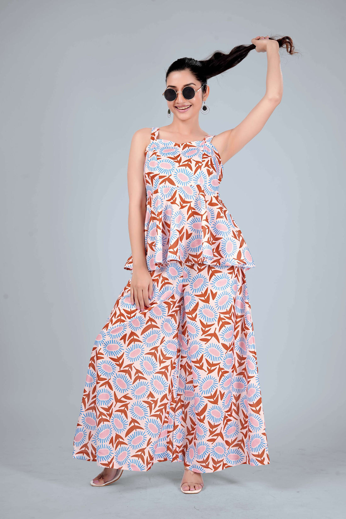 Sunburst Floral Charm Cotton Sharara Set