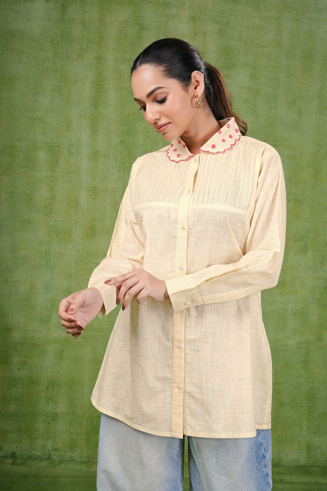 Primrose Pintuck Grace Cotton Shirt