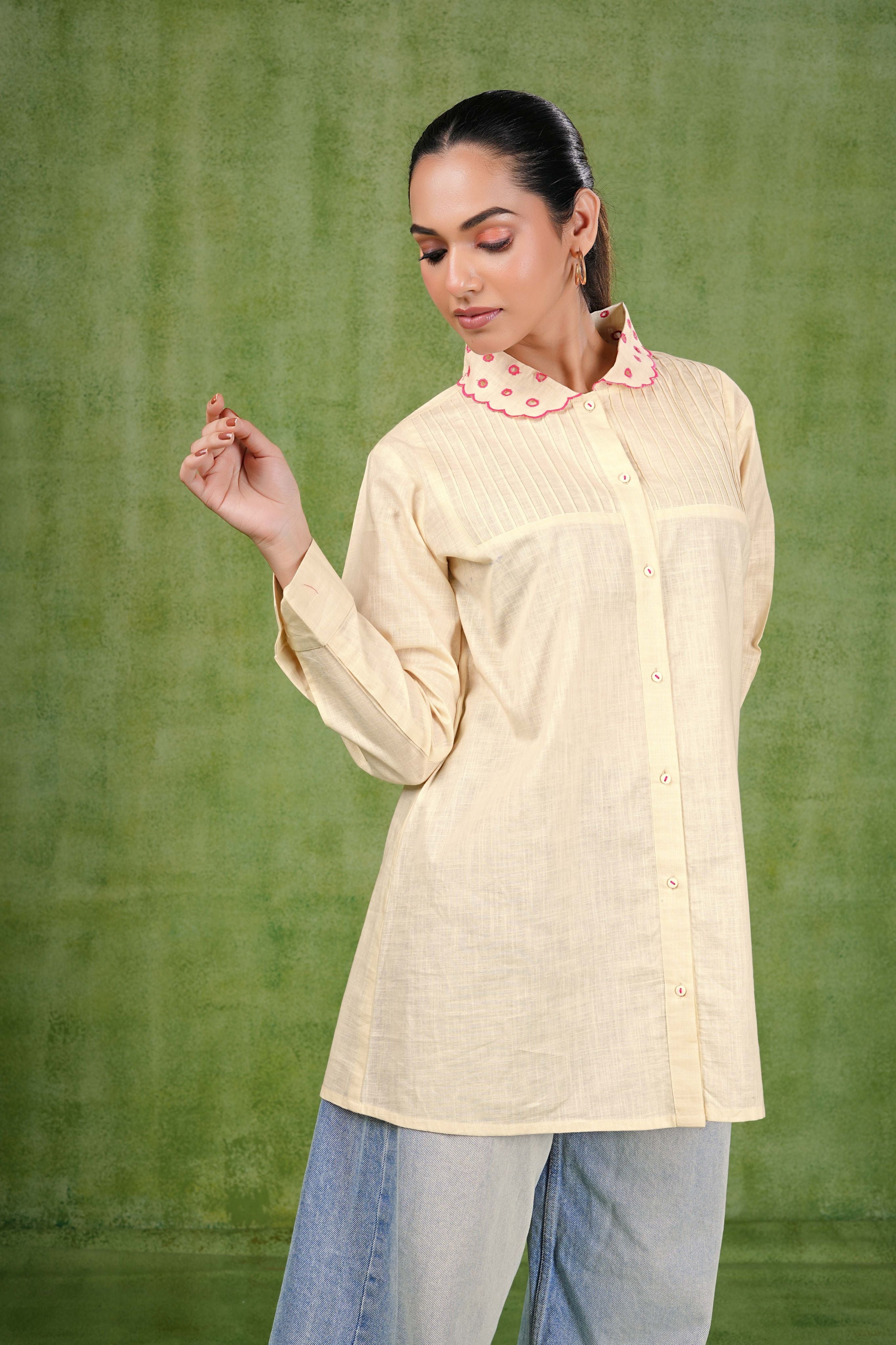 Primrose Pintuck Grace Cotton Shirt