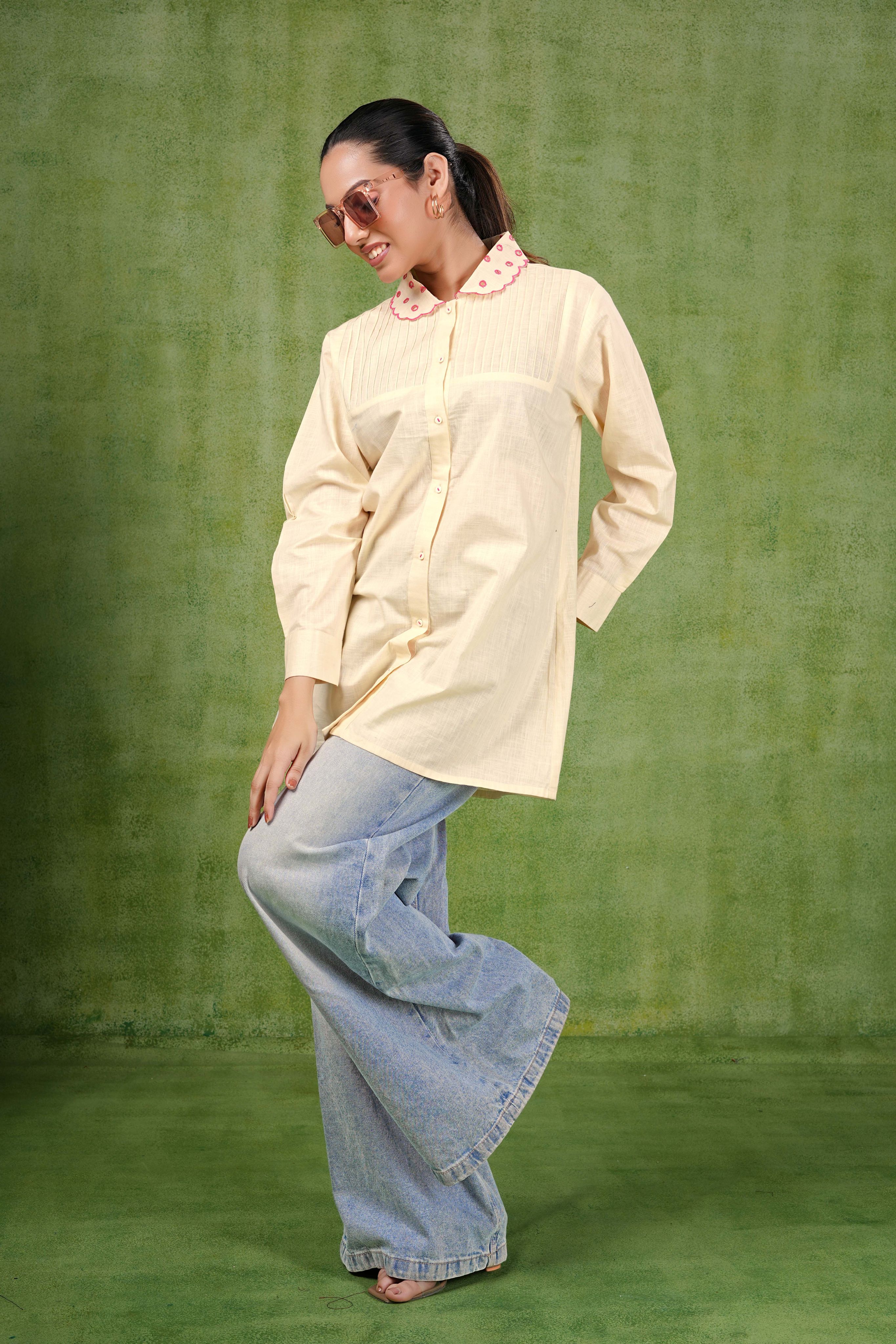 Primrose Pintuck Grace Cotton Shirt