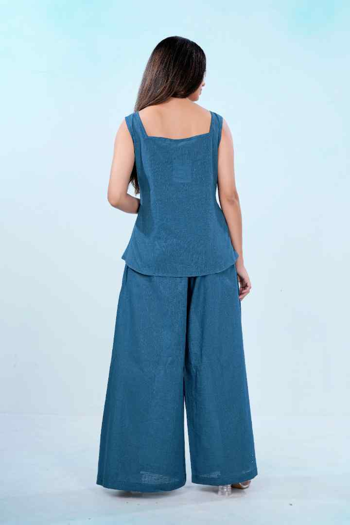 Teal Tulip Garden Cotton Co-ord Set