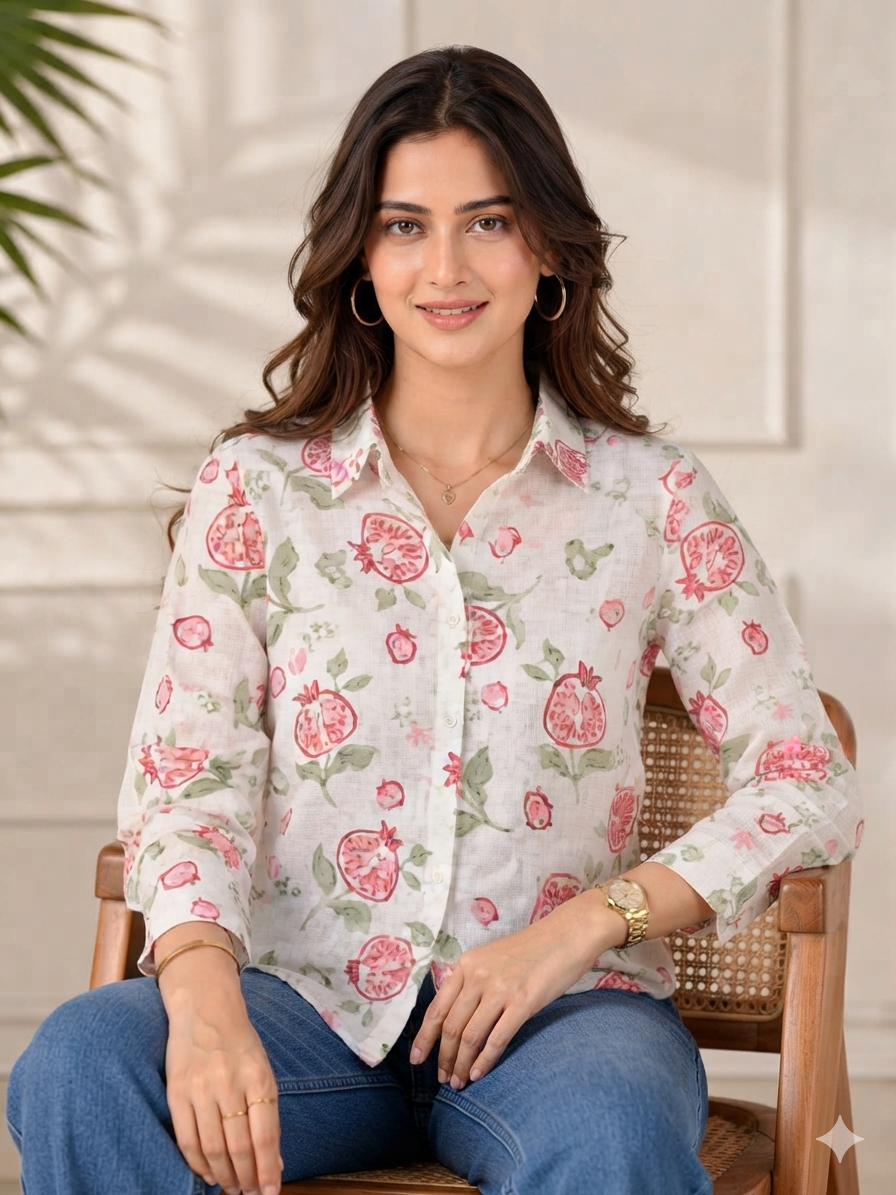 Pomegranate Linen Grace Shirt